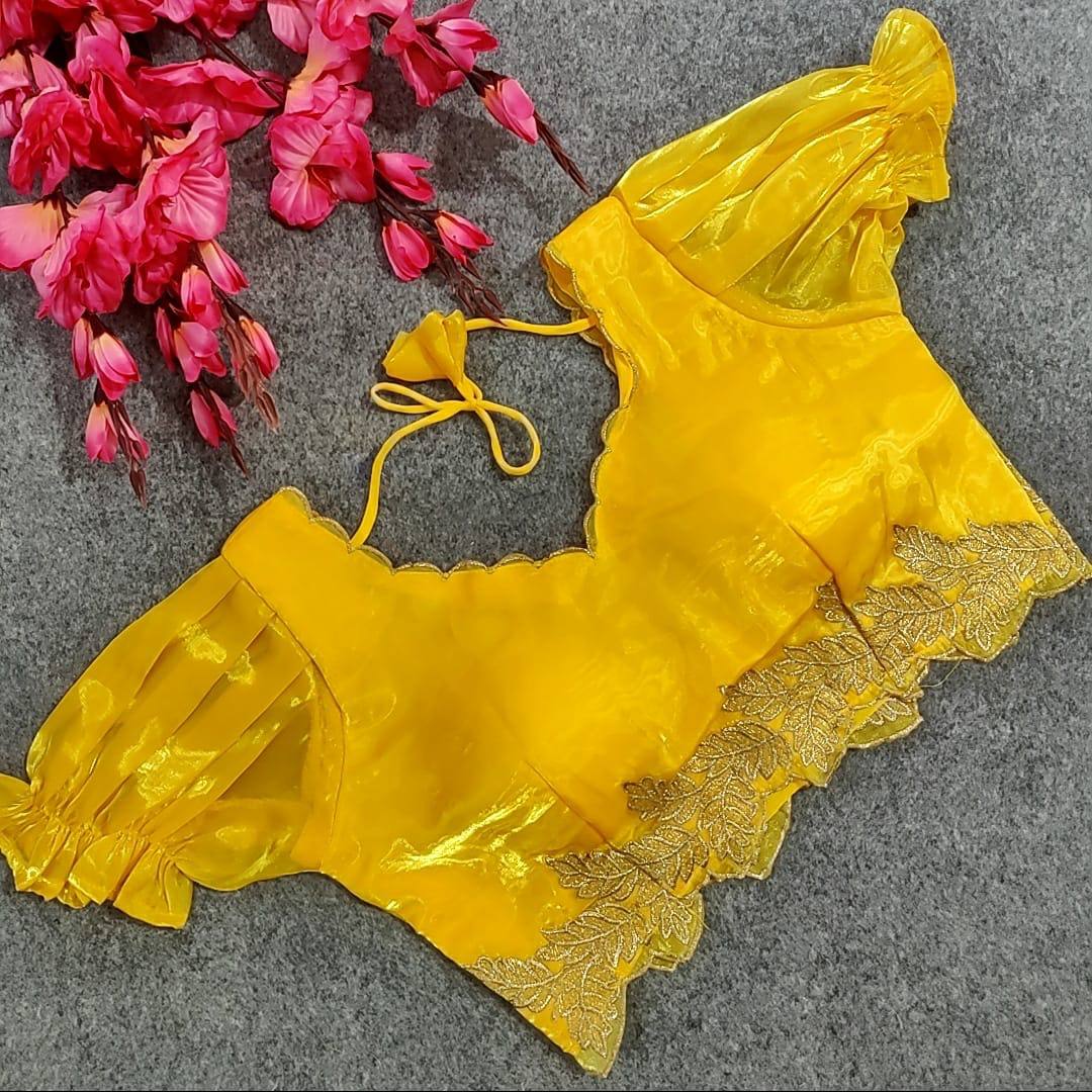 Heavy pure zimicho blouse with beautiful leaf 🍂 pattern