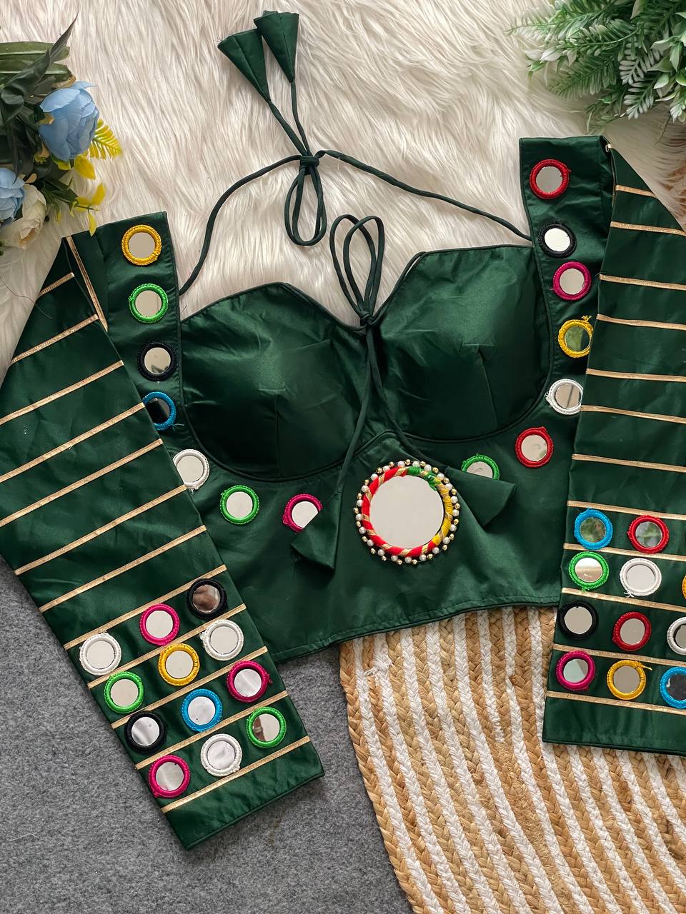 new Navratri concept Women mirraor work blouse