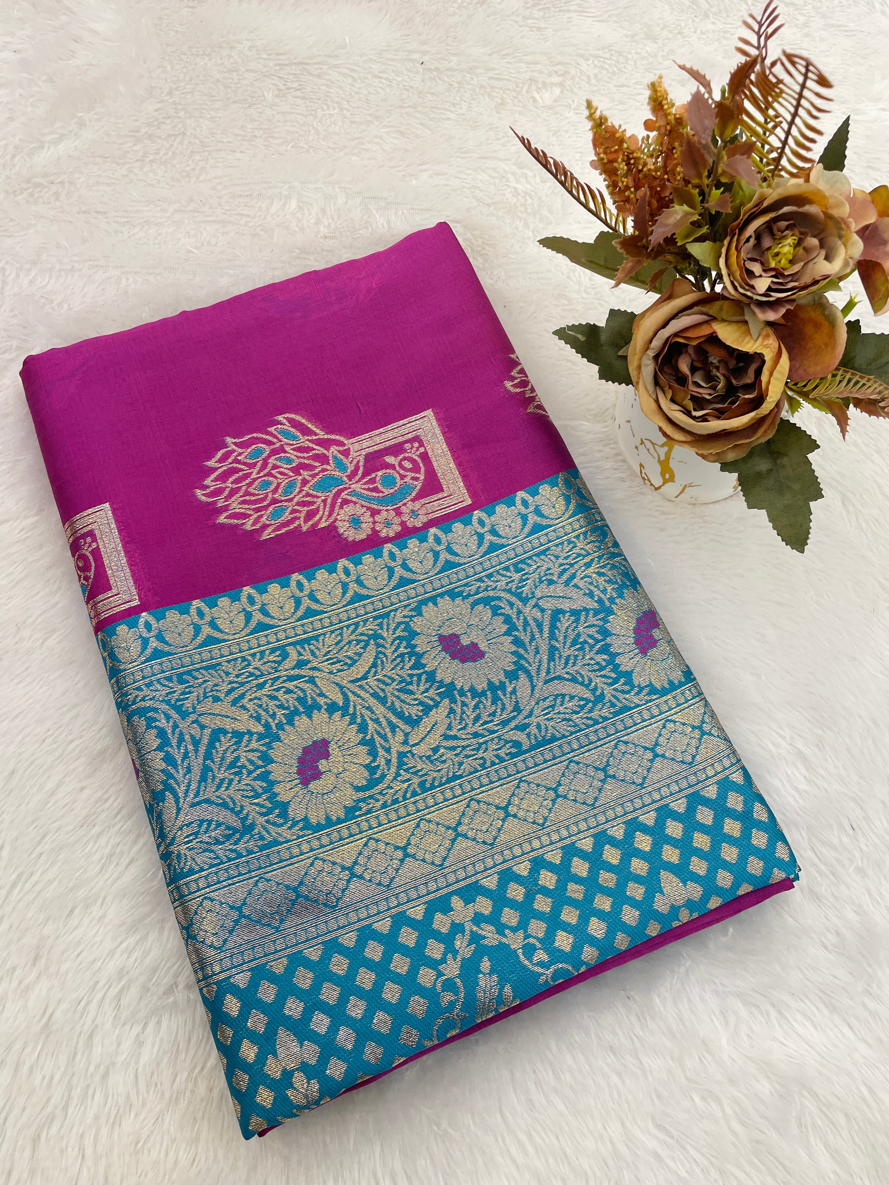 Soft Pethani silk saree with zari weaving design and Meenakari Women Saree