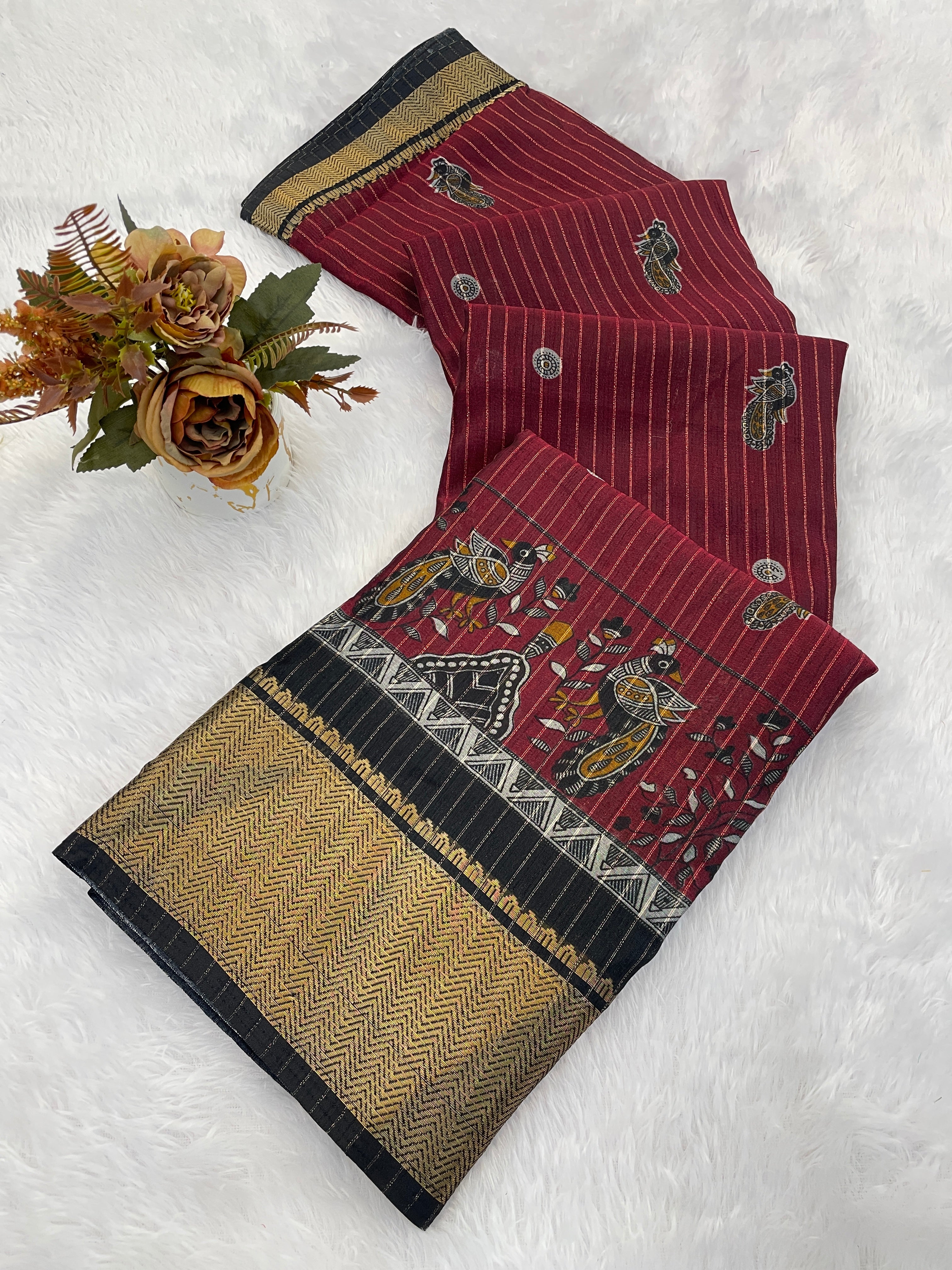 Designer Freehand Saree Women For Regular use