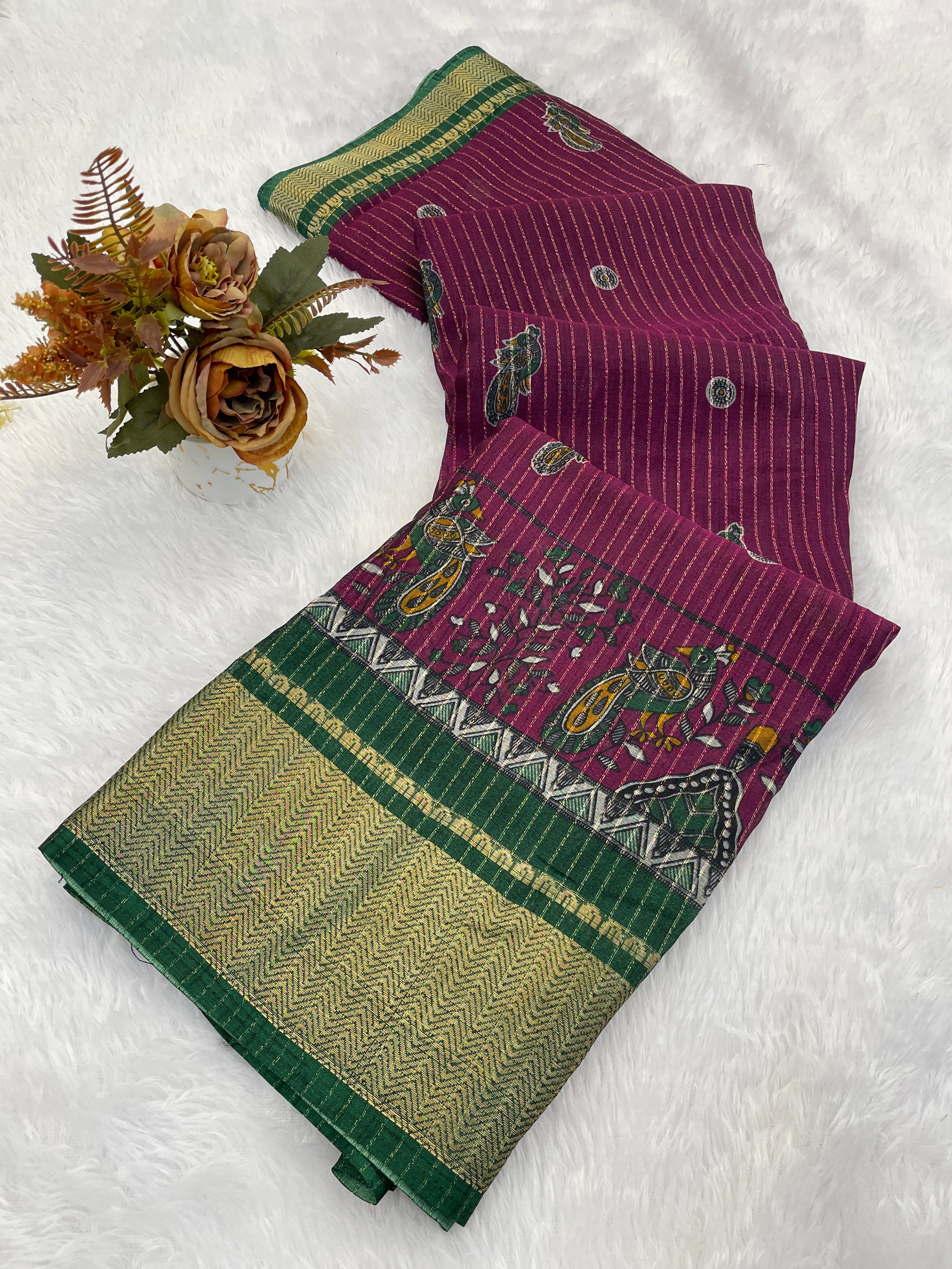 Designer Freehand Saree Women For Regular use