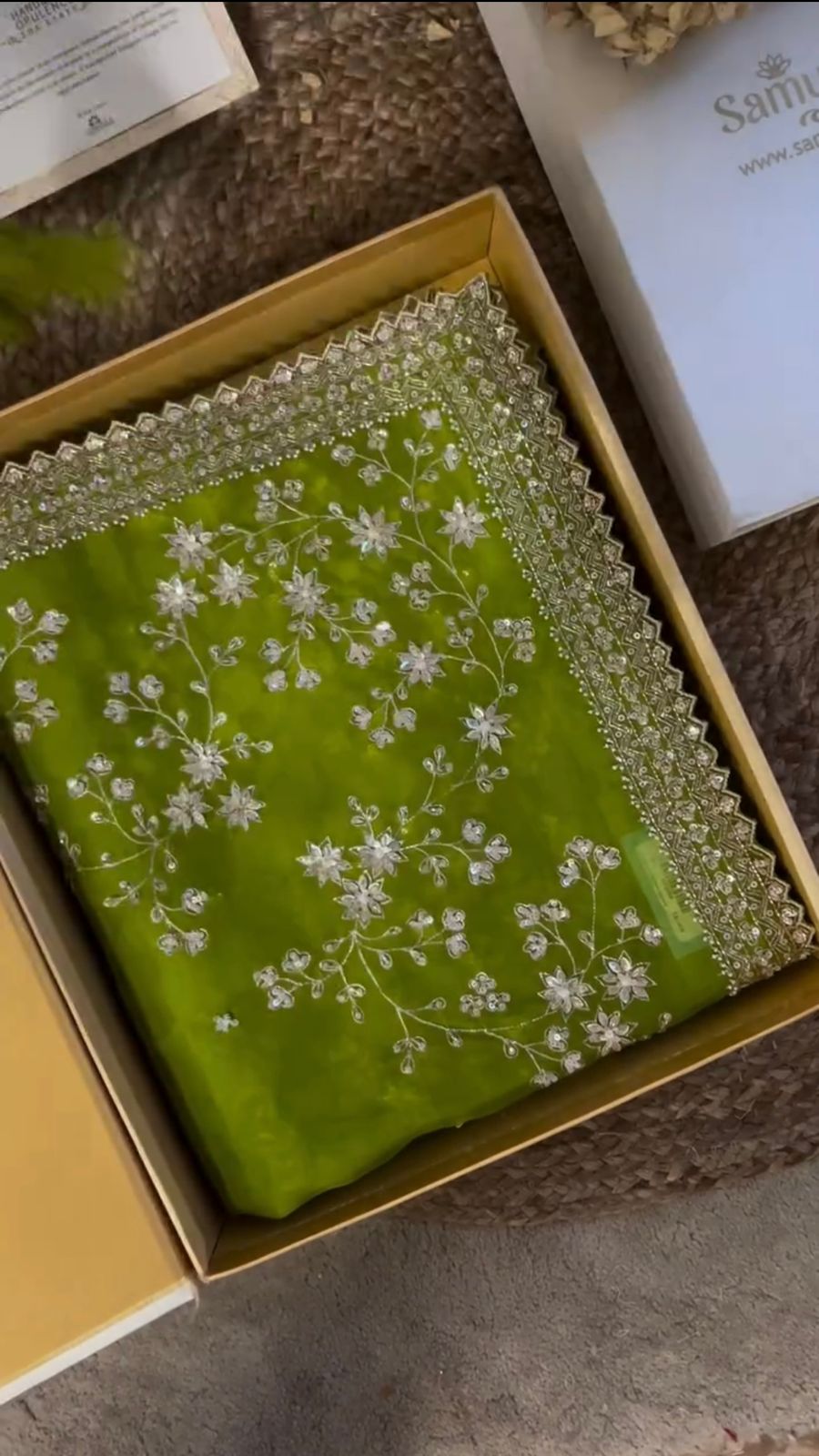 Designer Saree on Tibby silk Febric with Thred & Sequnce work