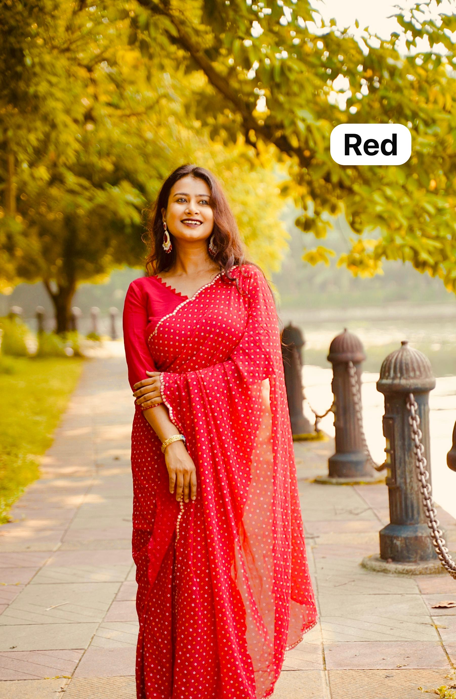 Bandhani Viscose Georgette Women Saree