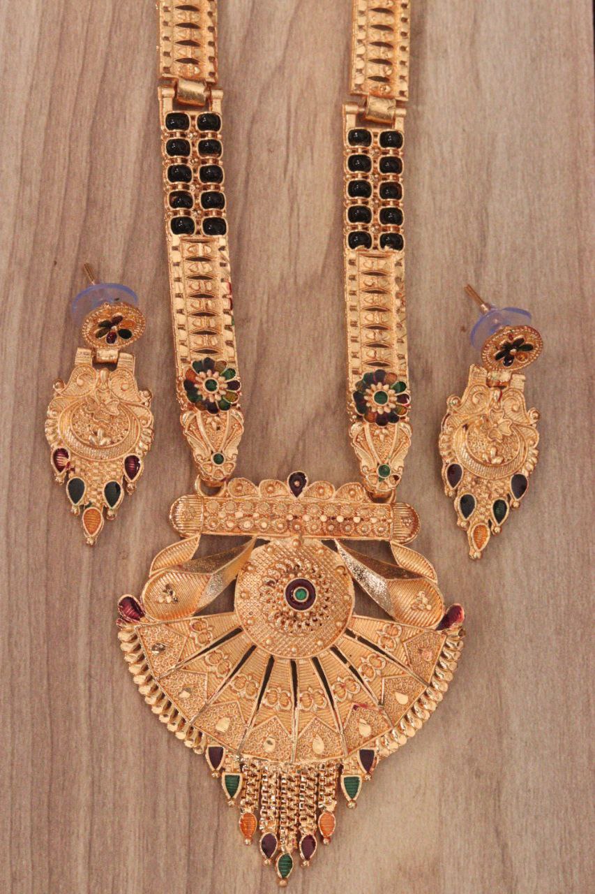 Traditional Gold-Plated Mangalsutra Combo with Black Beads – Set of 2 for Women