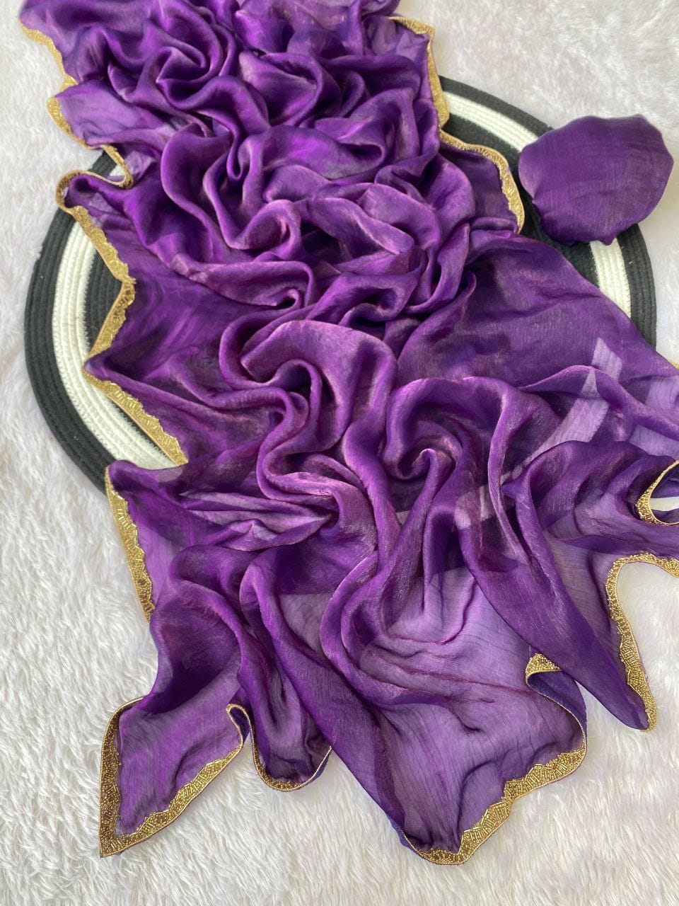 Classic Mustard Yellow Organza Saree with Subtle Zari Border