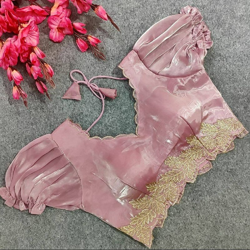 Heavy pure zimicho blouse with beautiful leaf 🍂 pattern