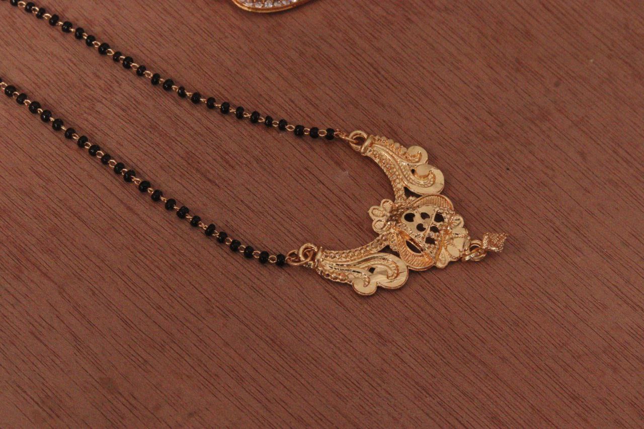 Traditional Gold-Plated Mangalsutra Combo with Black Beads – Set of 2 for Women
