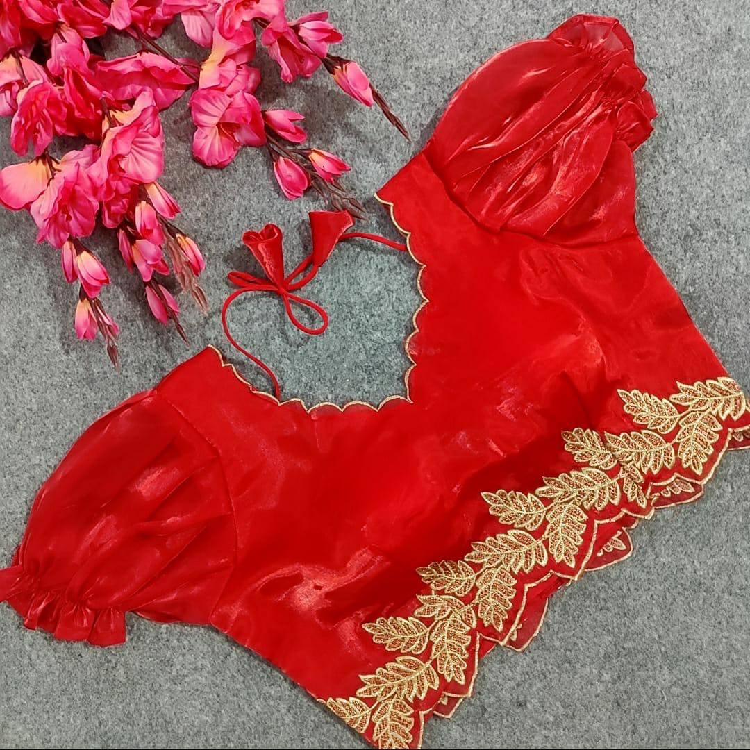 Heavy pure zimicho blouse with beautiful leaf 🍂 pattern