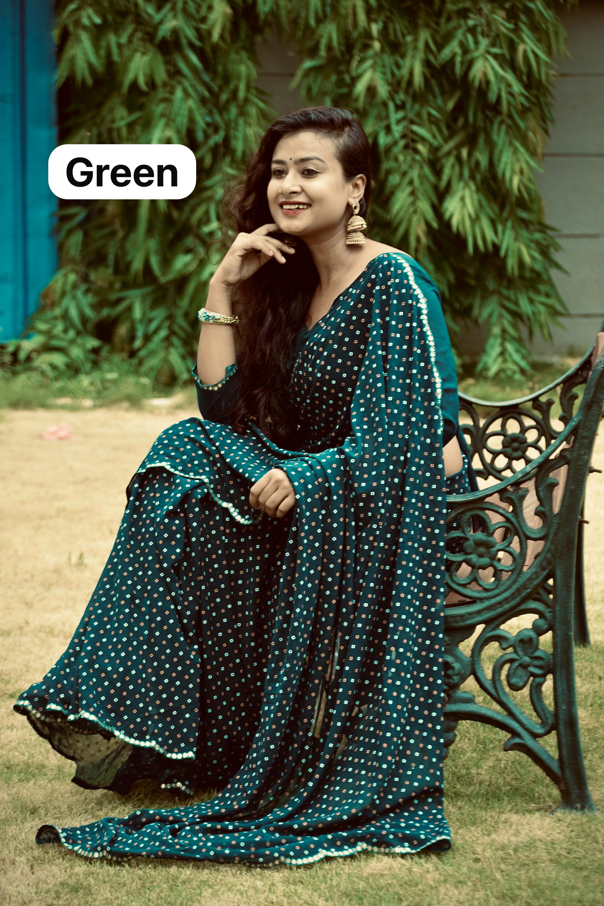 Bandhani Viscose Georgette Women Saree