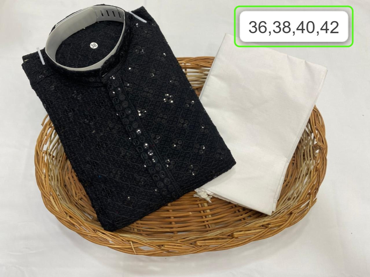 Men's Embroidered Brown Kurta with White Pajama - Traditional Ethnic Wear