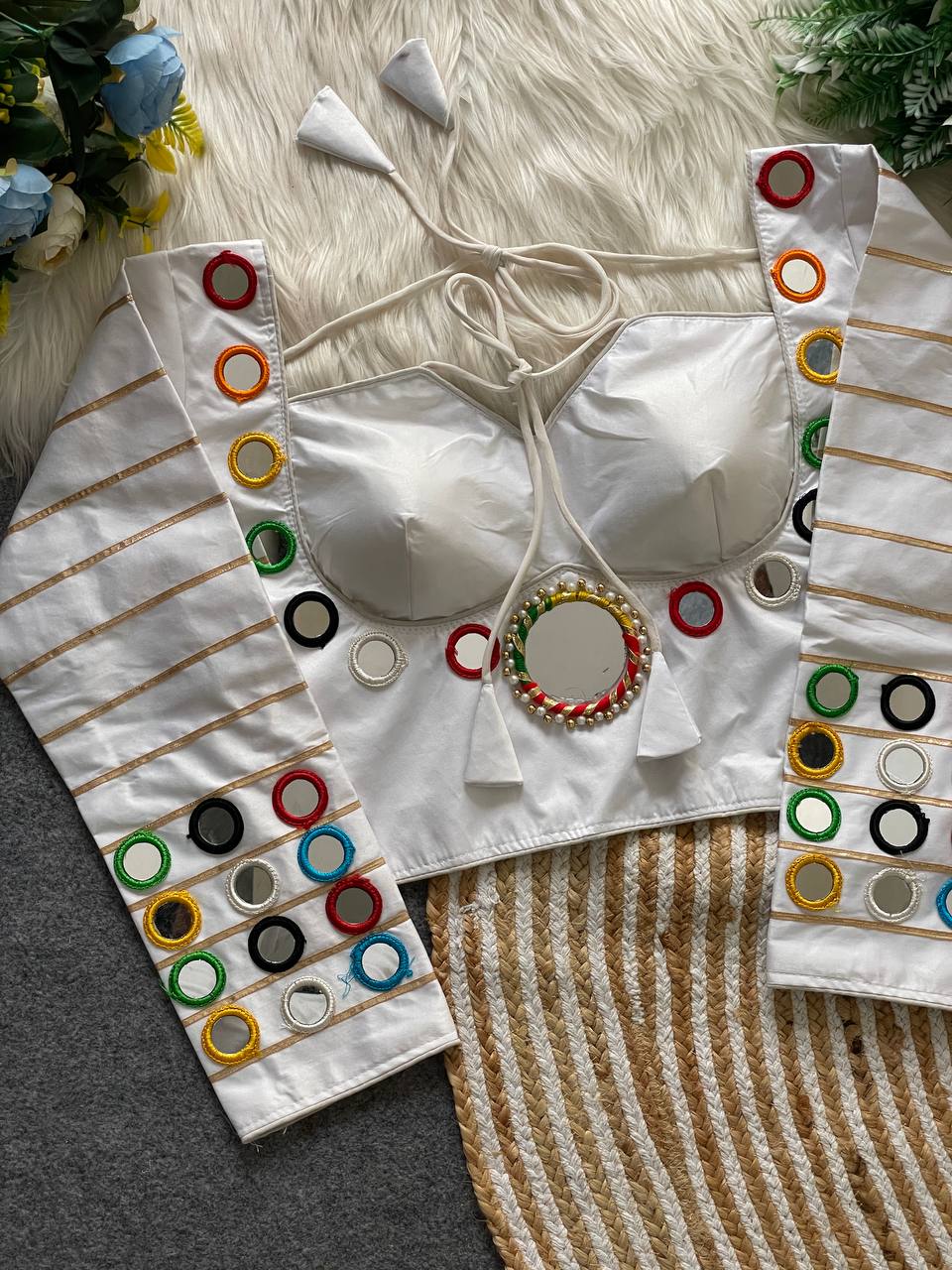 new Navratri concept Women mirraor work blouse