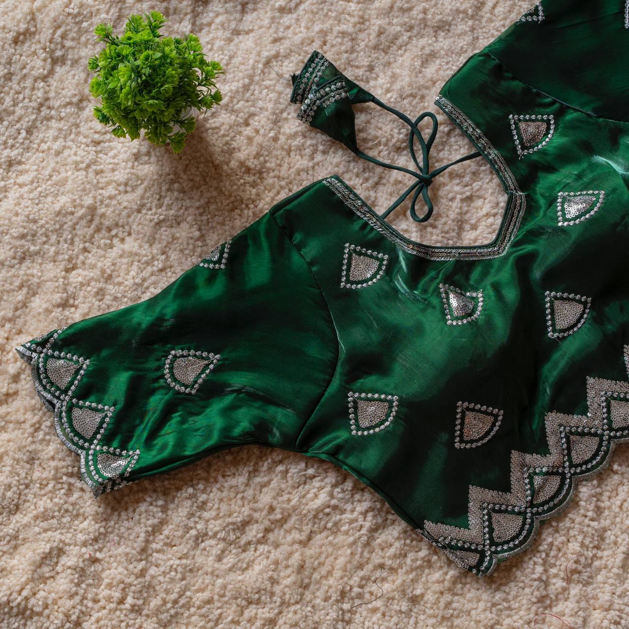 Zimi Cutwork Women mirrar work Blouse