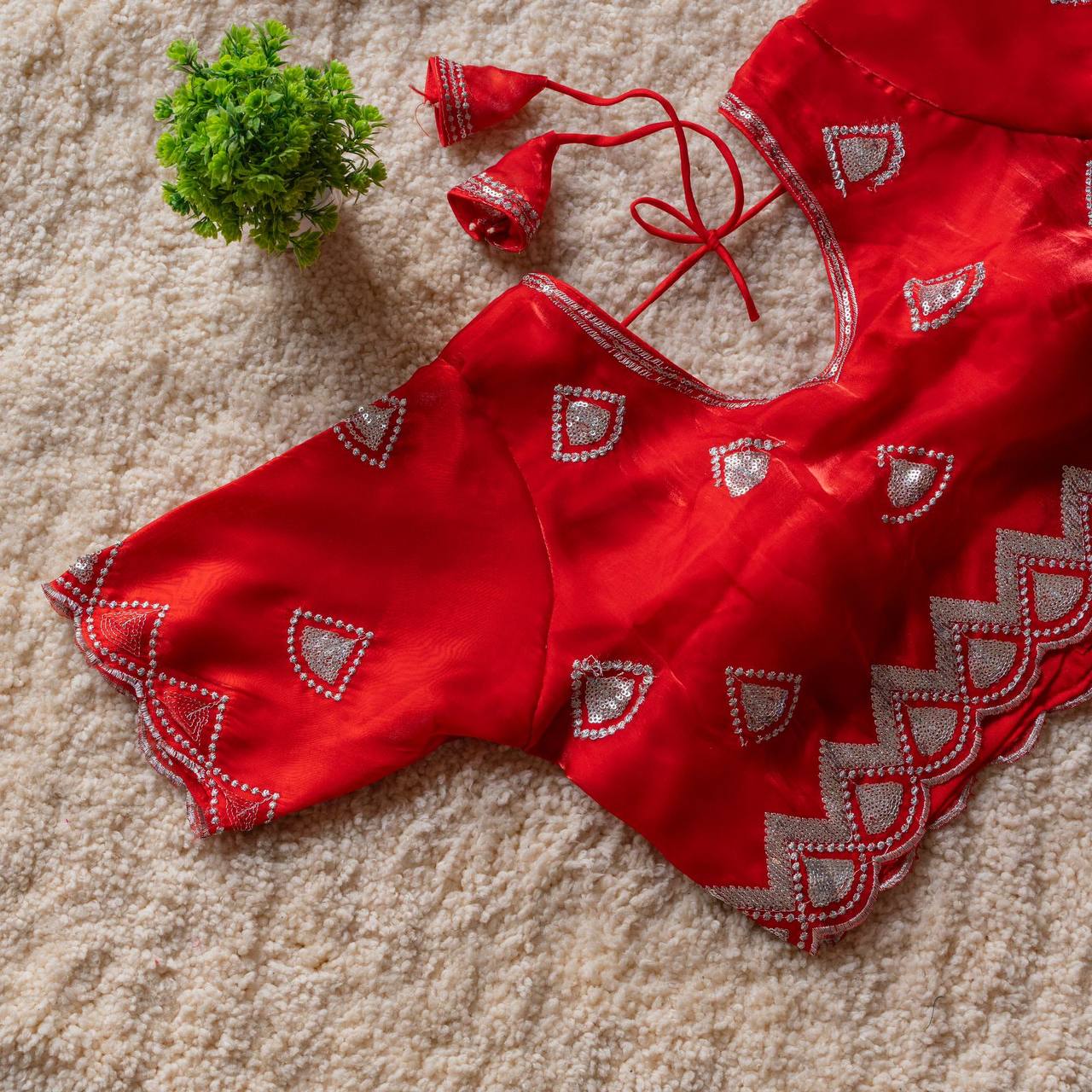 Zimi Cutwork Women mirrar work Blouse