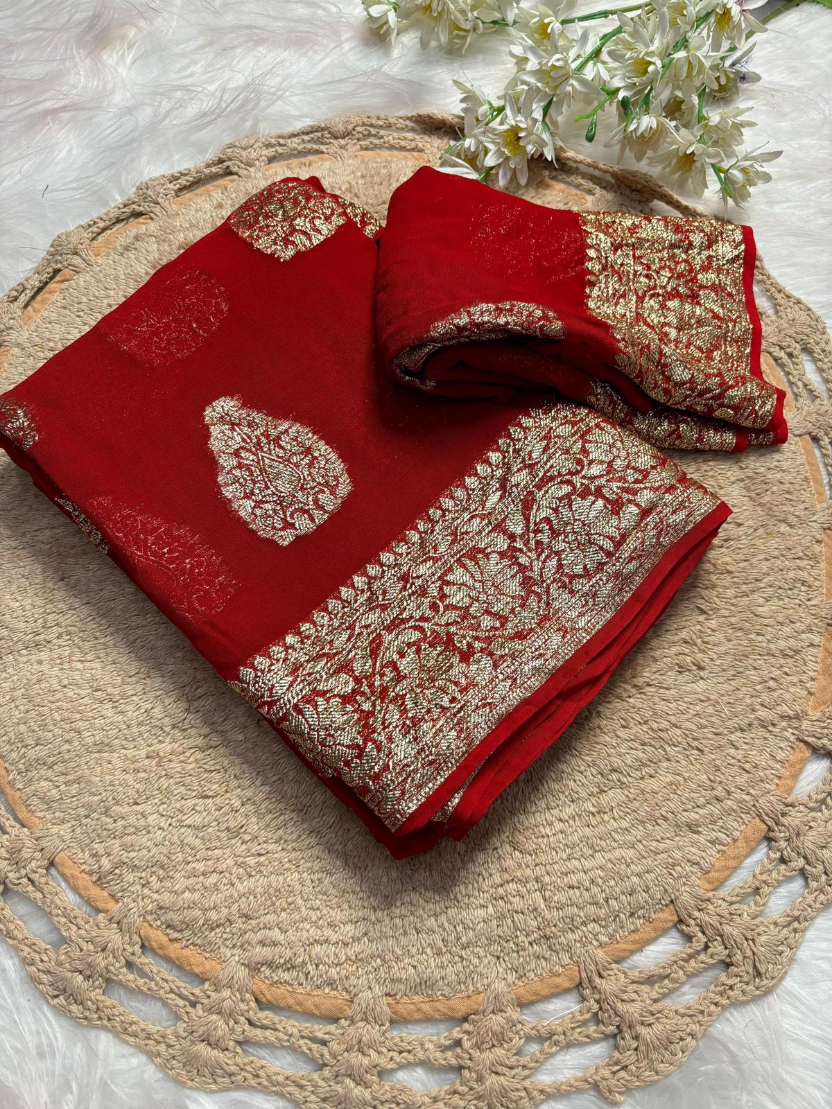 Royal Magenta Banarasi Silk Saree with Zari Work Border