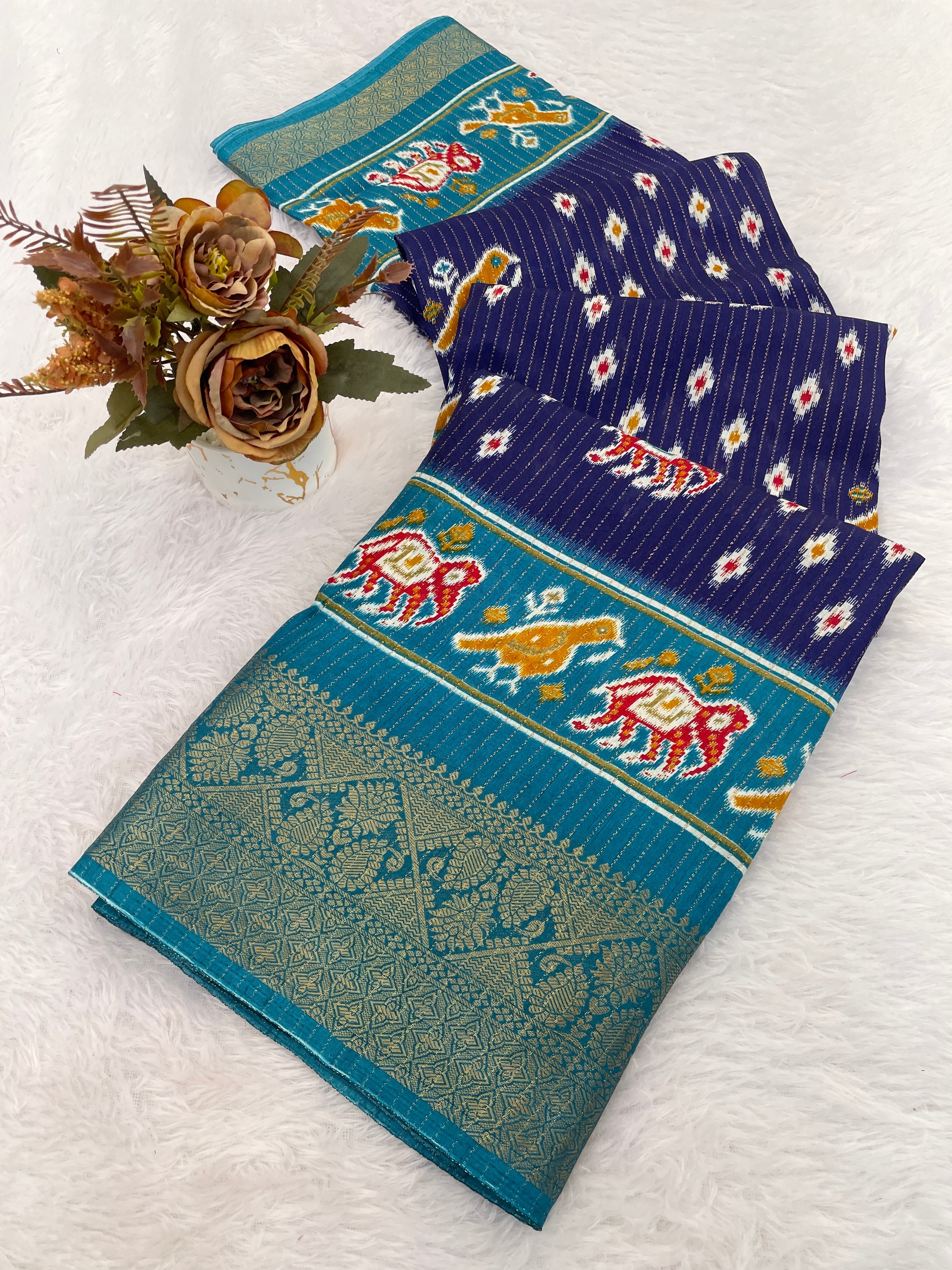 Designer Print With Designer Pllu Women saree