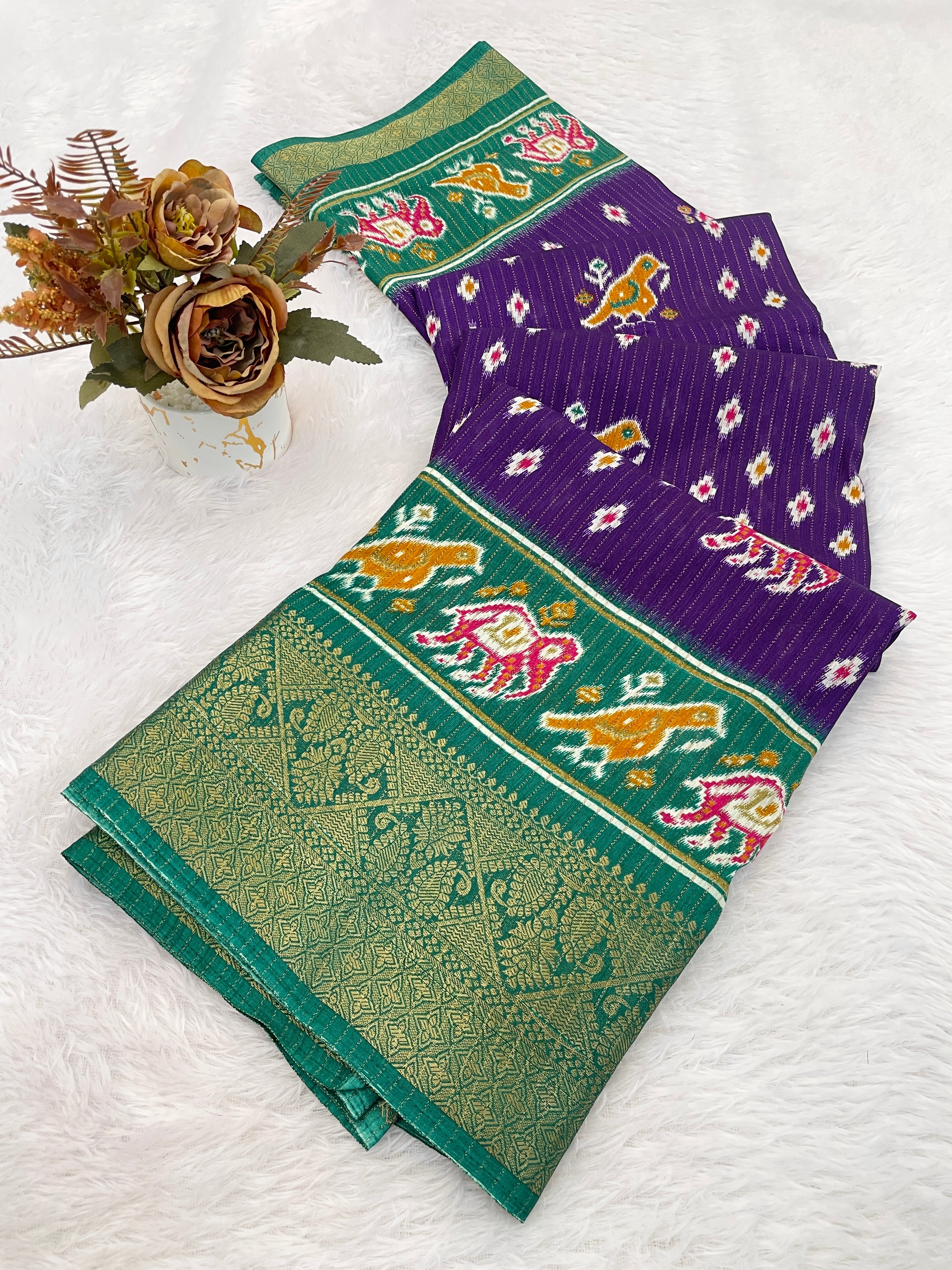 Designer Print With Designer Pllu Women saree