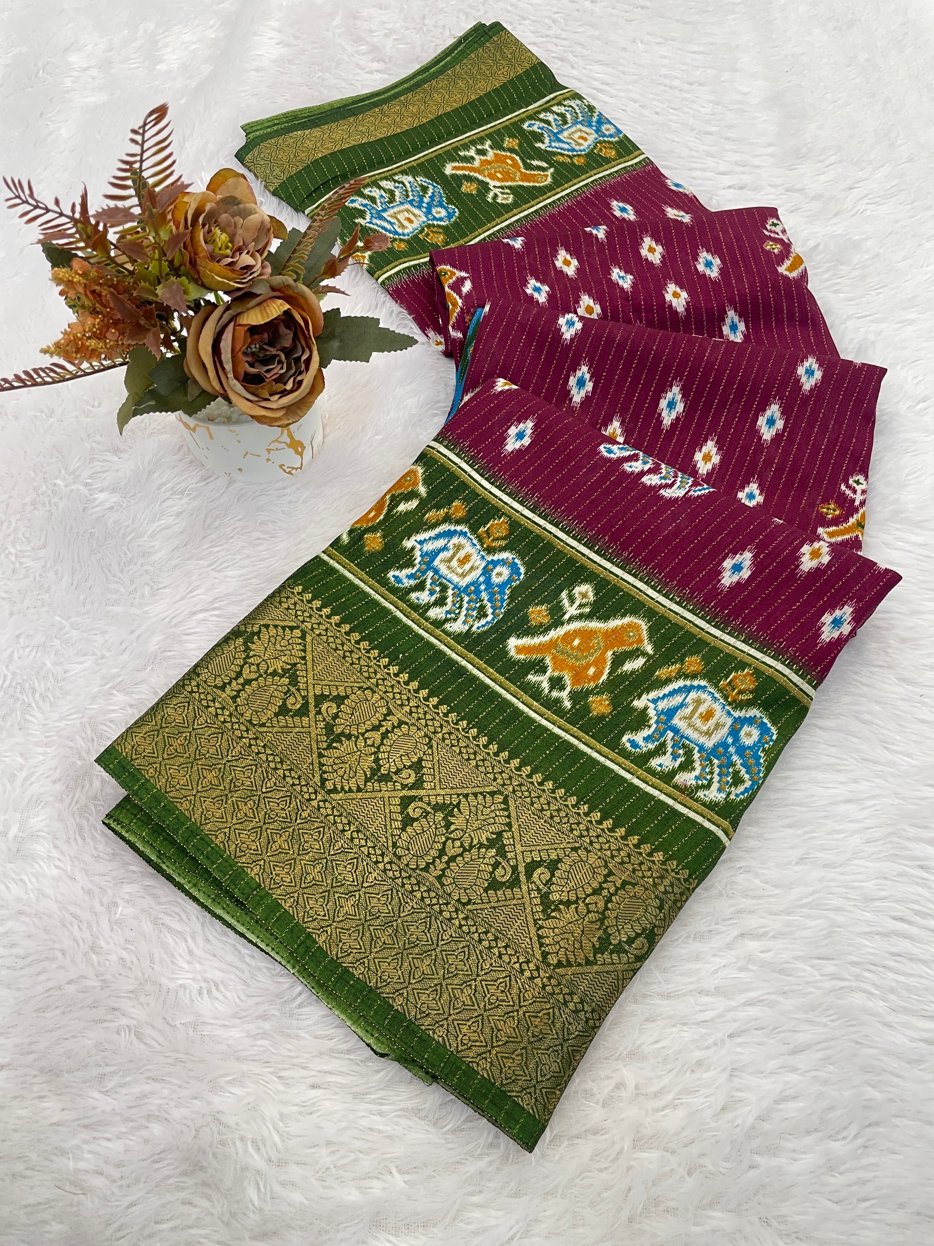 Designer Print With Designer Pllu Women saree