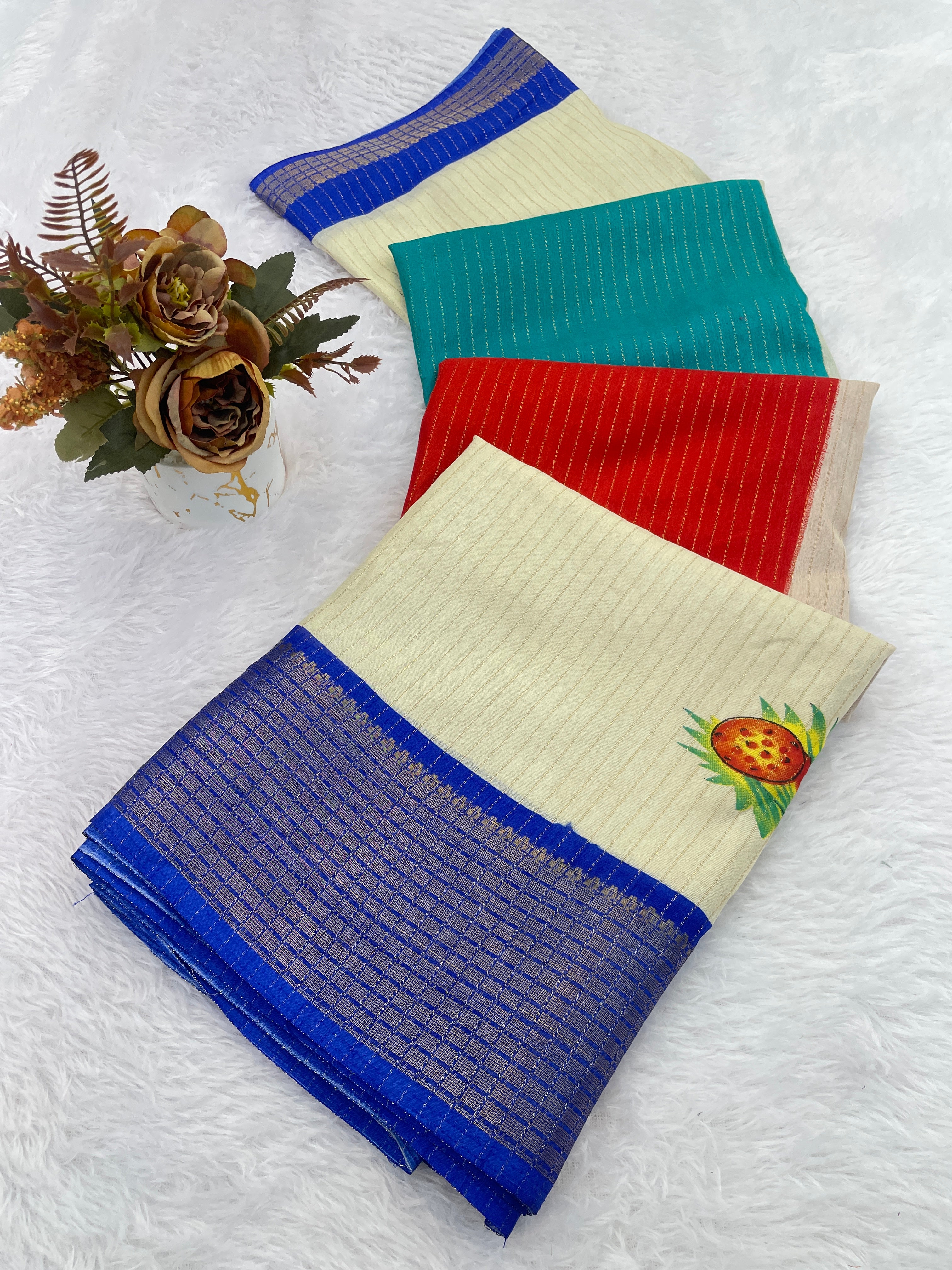 Dola Doby Reco Jari Designer Patta Print With Designer Pllu saree