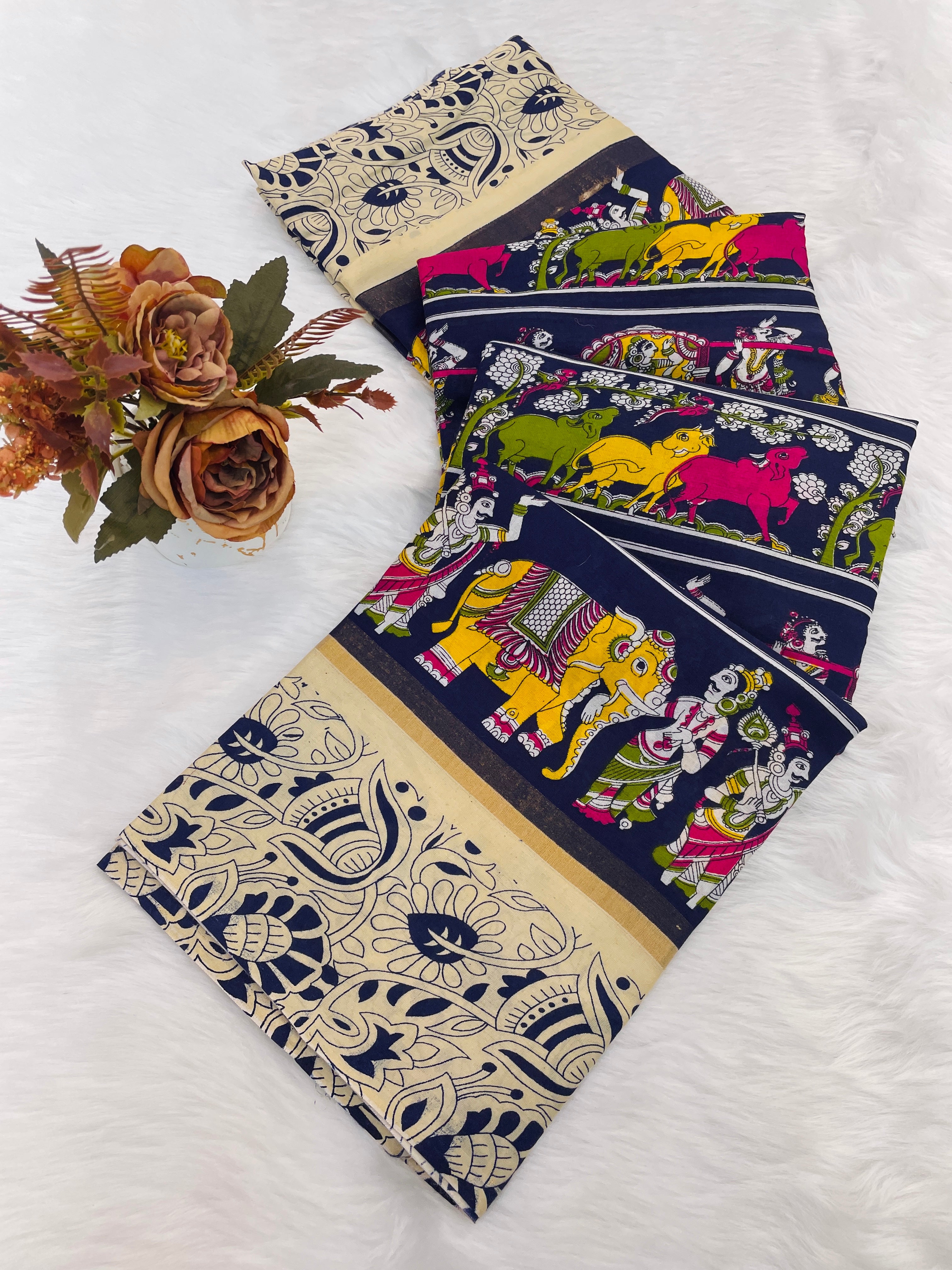 Mull Mull Cotton Banarasi Pattu Designer Print saree