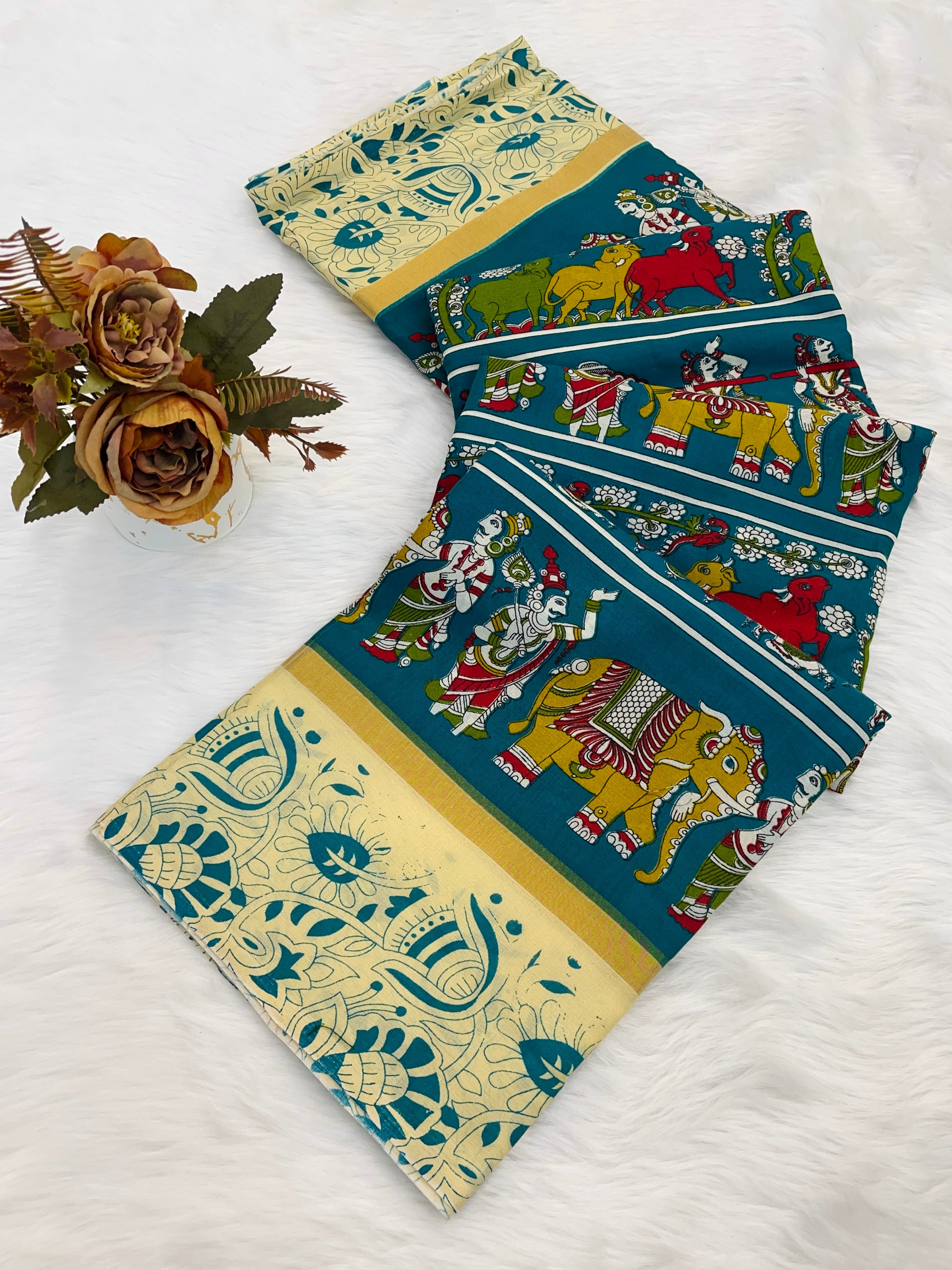 Mull Mull Cotton Banarasi Pattu Designer Print saree