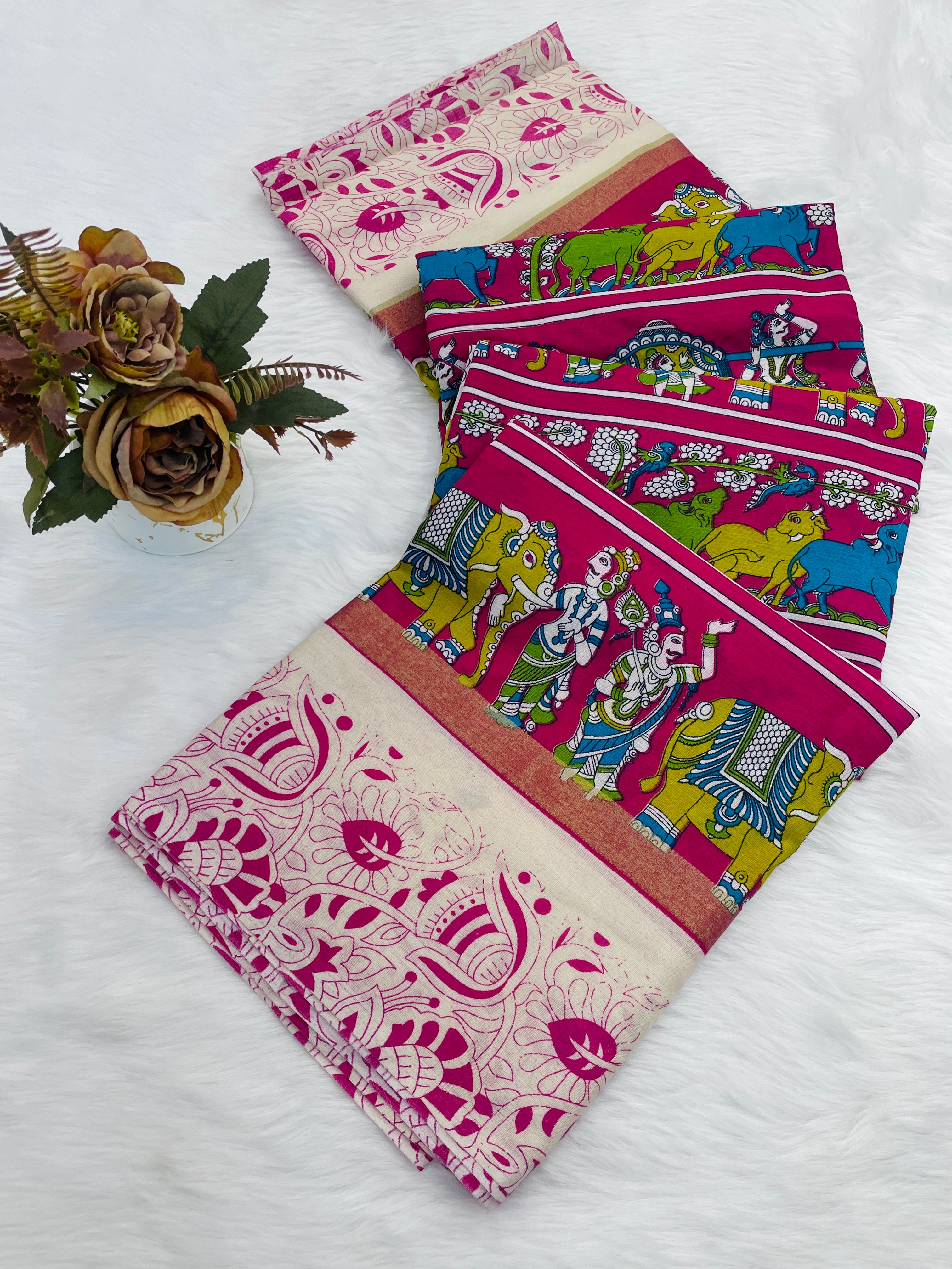 Mull Mull Cotton Banarasi Pattu Designer Print saree