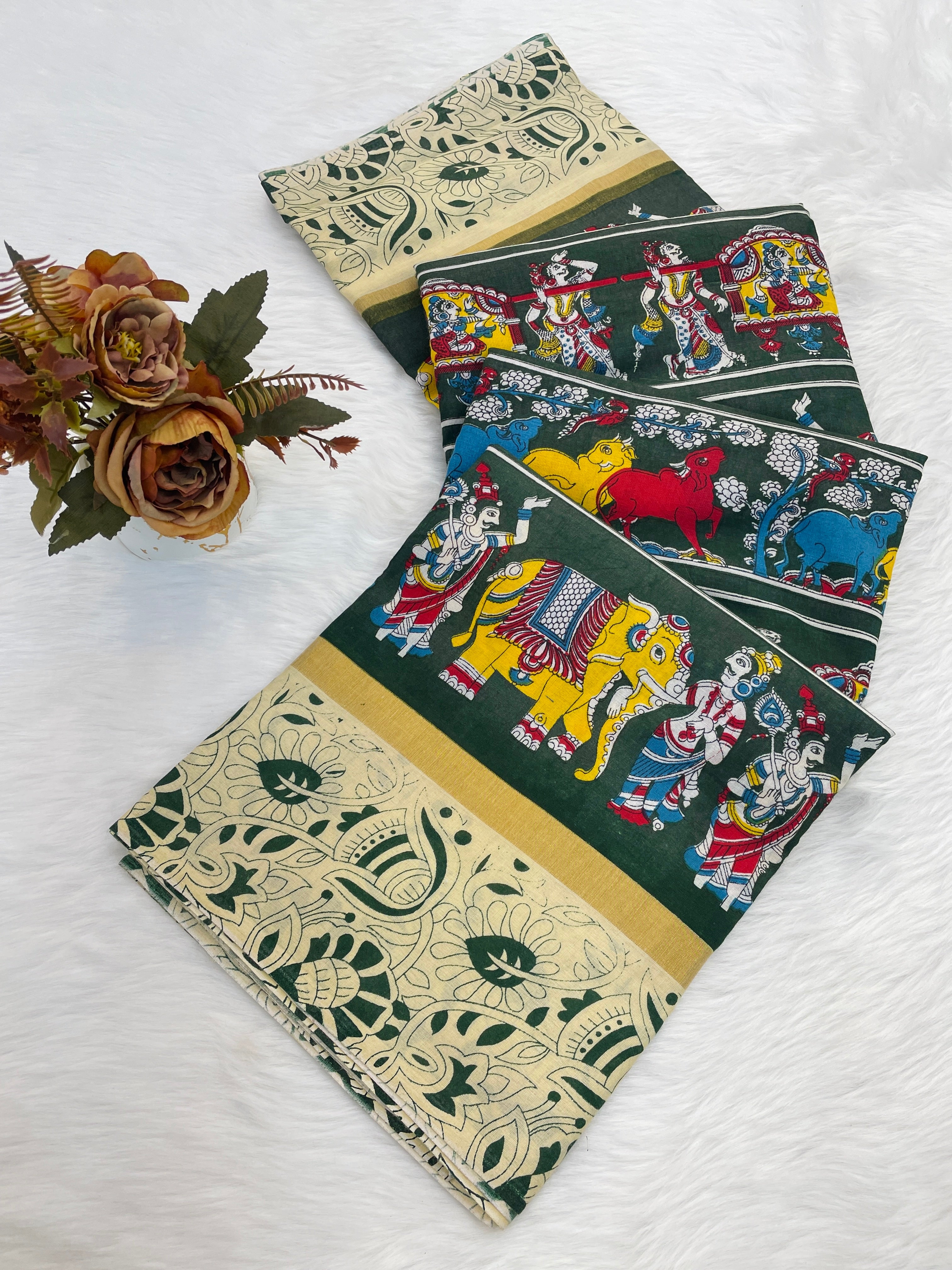 Mull Mull Cotton Banarasi Pattu Designer Print saree