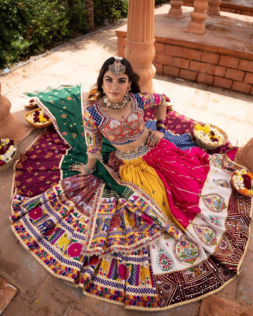 New Lounching Digital Print Muslin Cotton Lehenga Choli Navratri