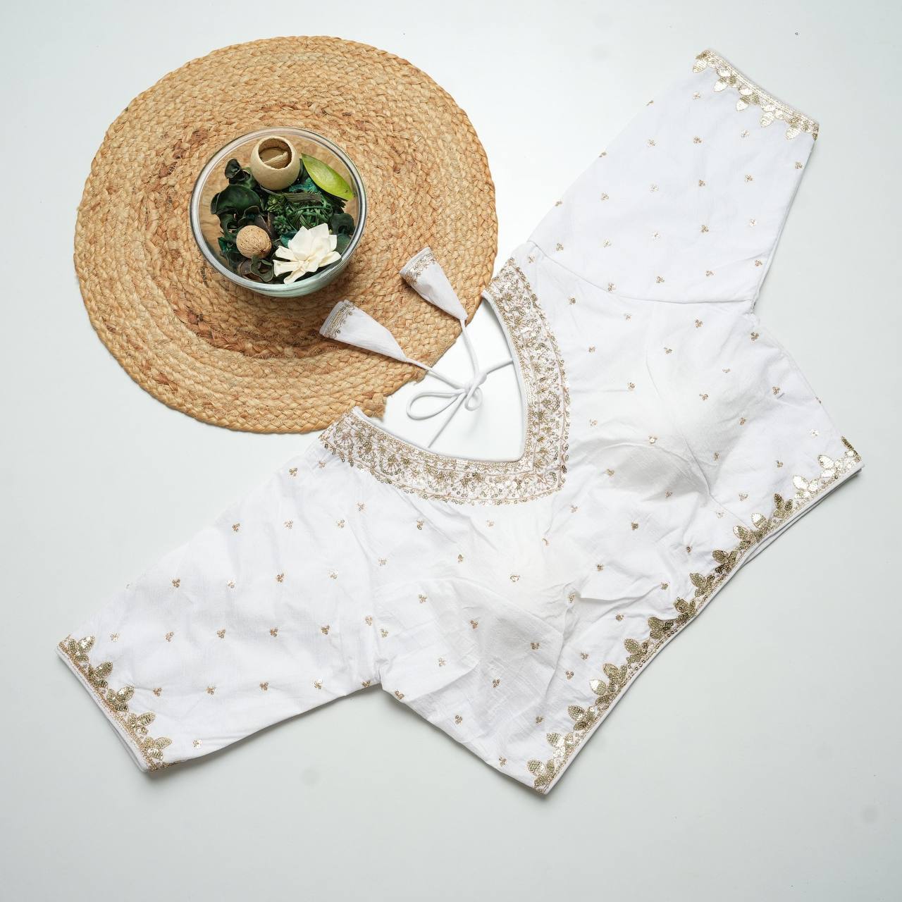 Vichitra silk Heavy Embroidery with Golden Thread & Sequin Work Blouse For Women