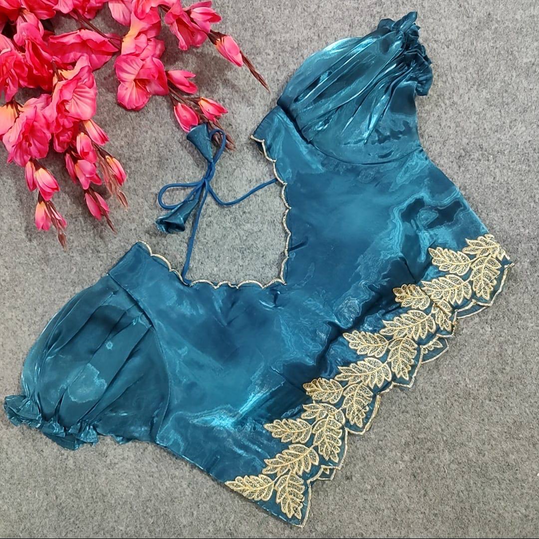 Heavy pure zimicho blouse with beautiful leaf 🍂 pattern