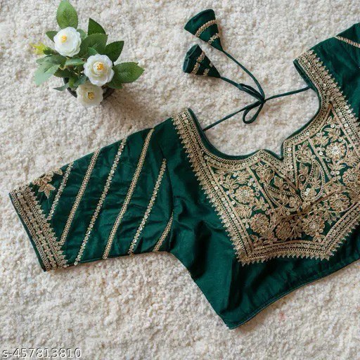 Vichitra silk Women Facy embroidery blouse