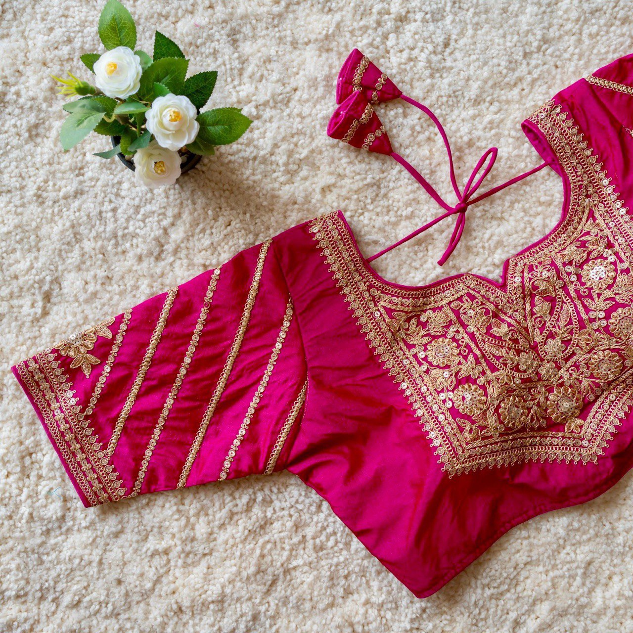 Vichitra silk Women Facy embroidery blouse