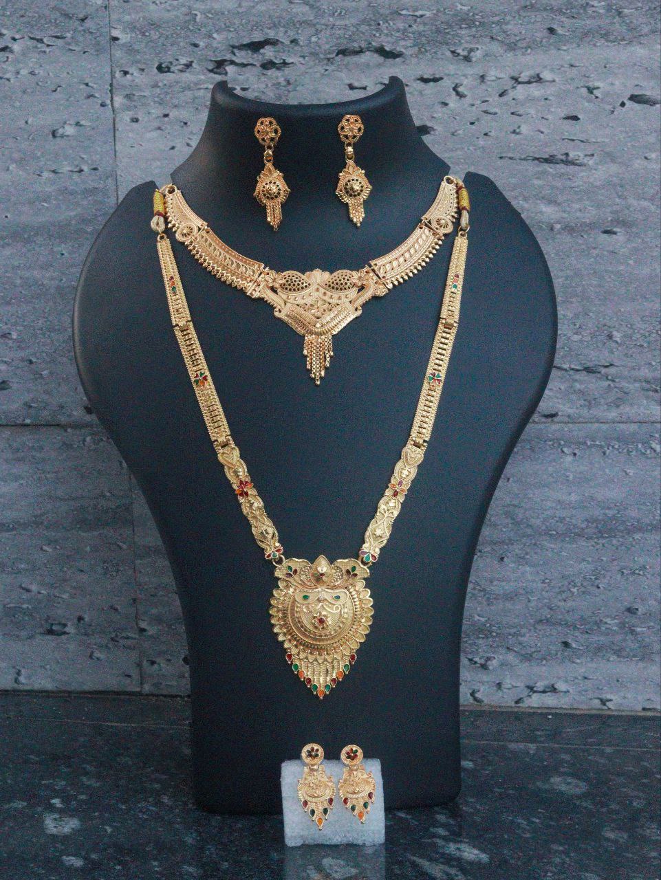 traditional gold-plated bridal necklace set