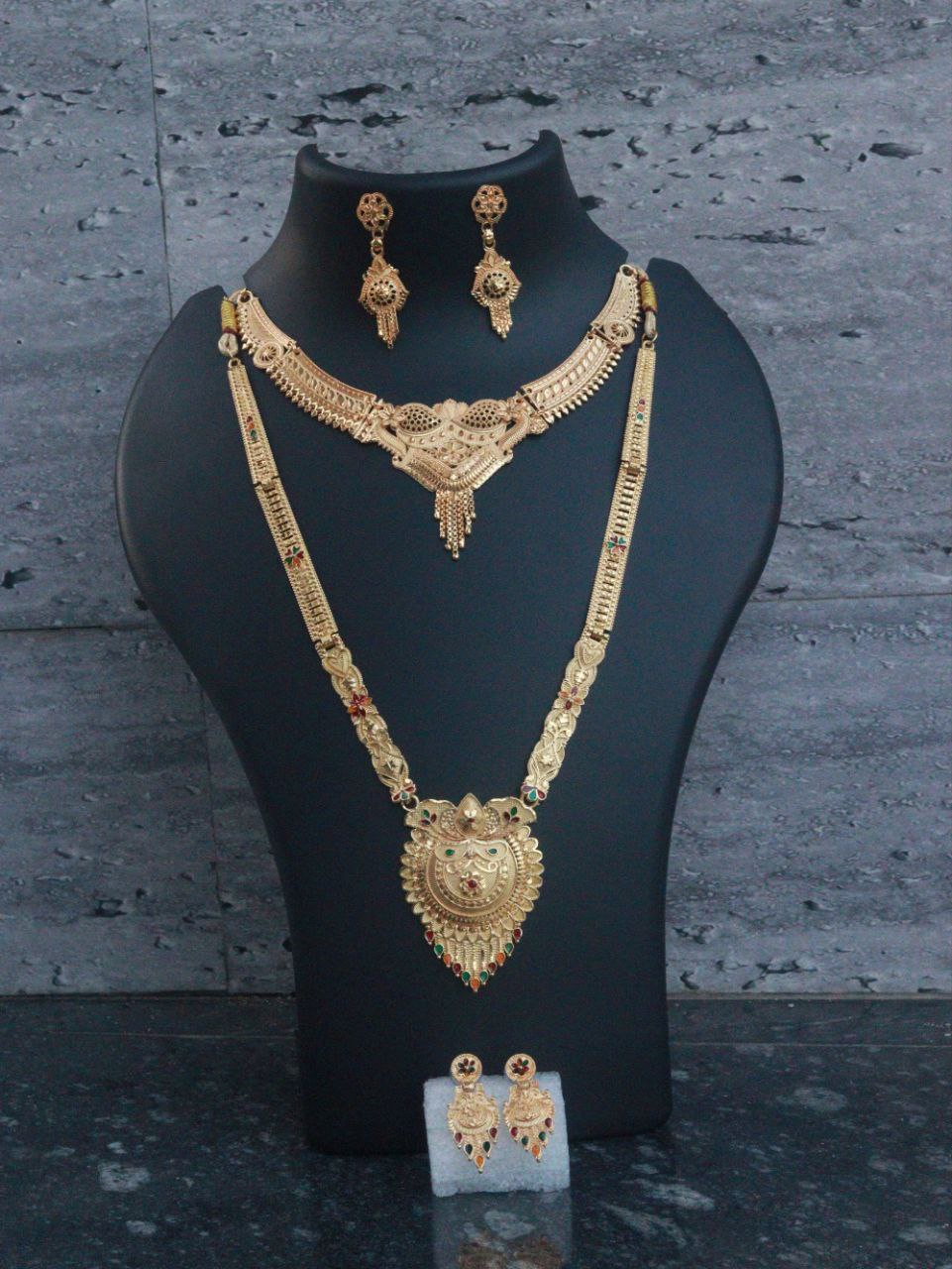 traditional gold-plated bridal necklace set