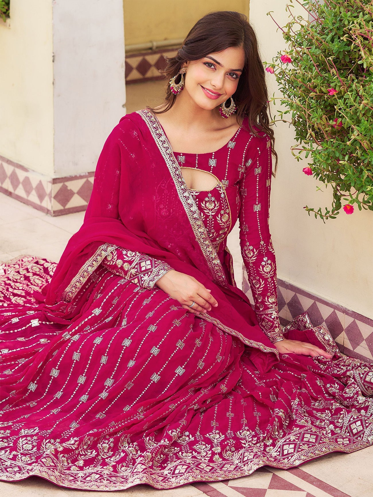 Elegant Maroon Embroidered Lehenga Choli with Dupatta – Festive & Wedding Wear