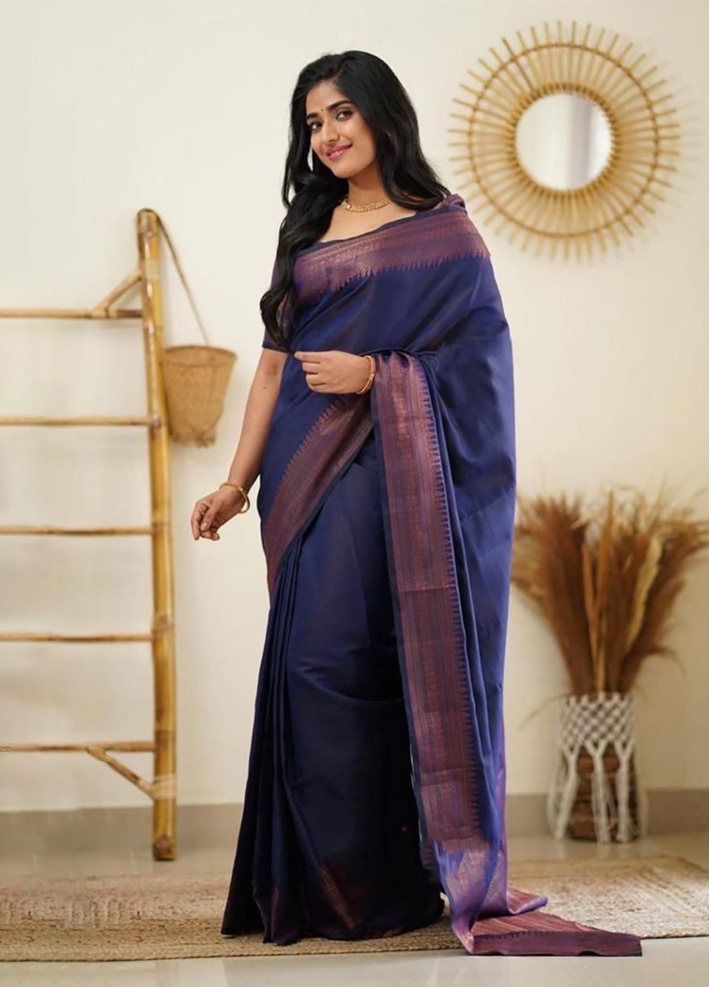BANARASI JACQUARD SAREE WITH BLOUSE FOR WOMEN