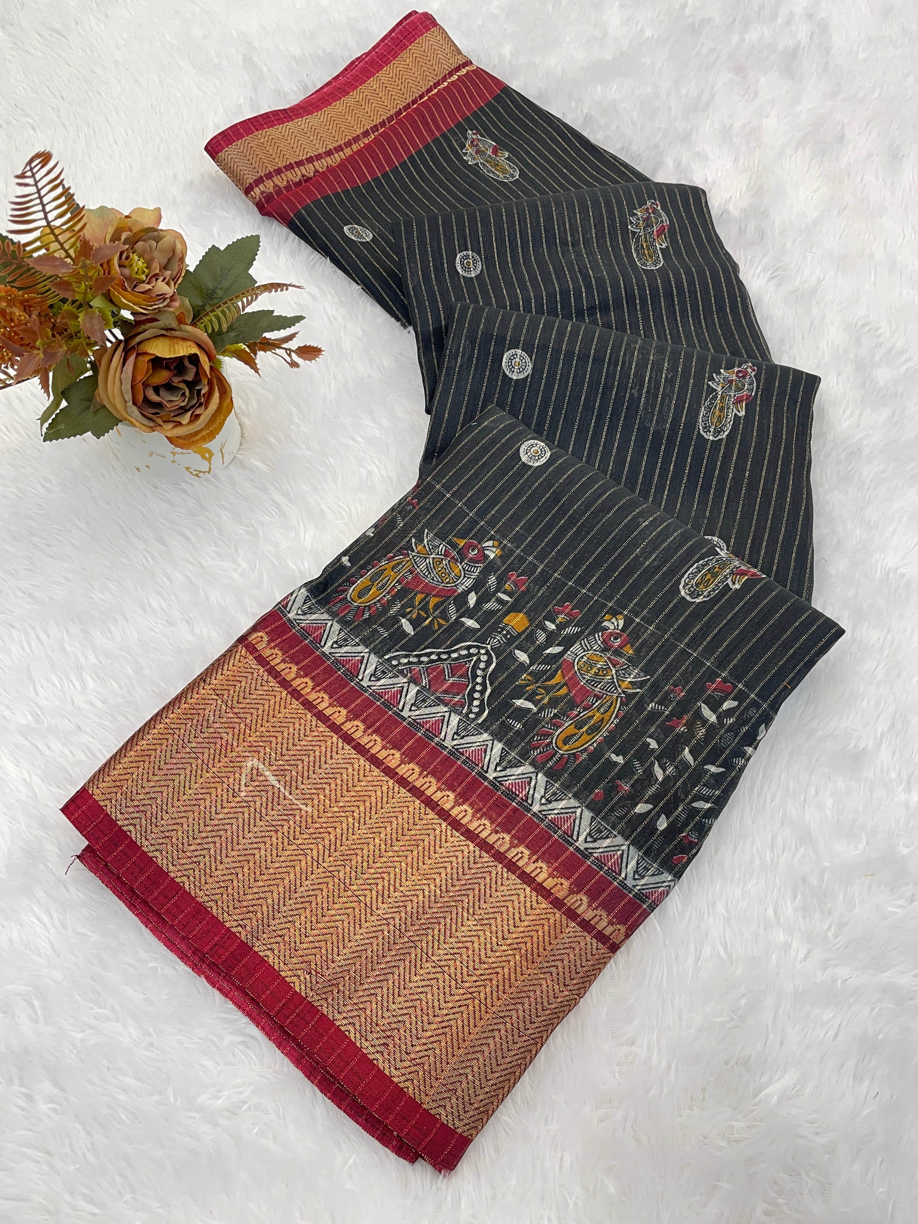 Designer Freehand Saree Women For Regular use