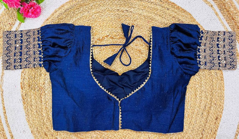 Vichitra Puff Sleeve  Readymade Blouse