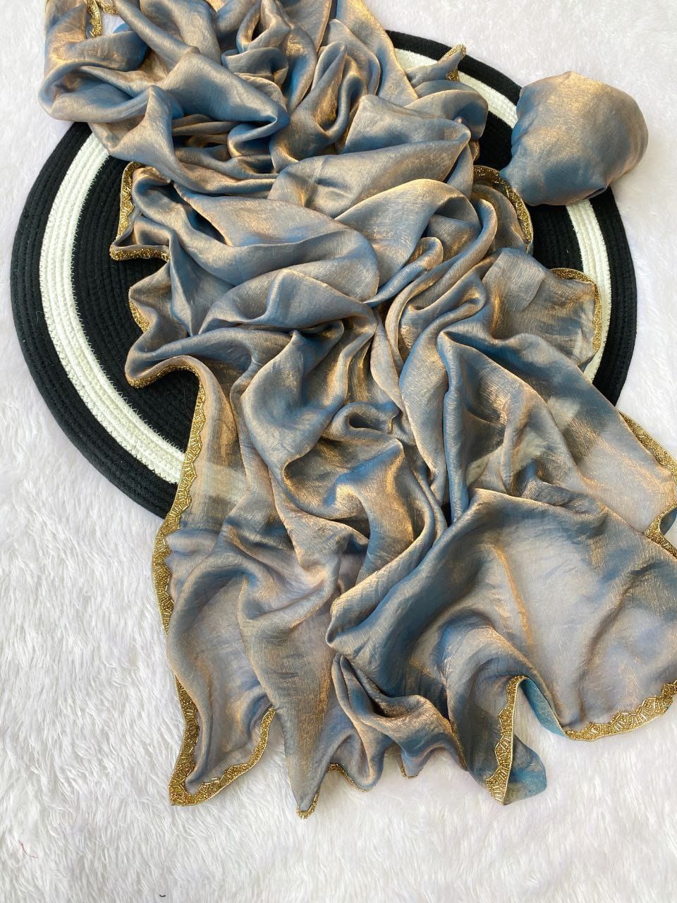 Classic Mustard Yellow Organza Saree with Subtle Zari Border