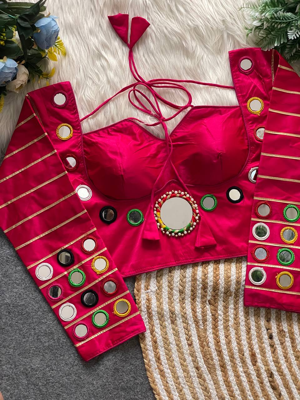 new Navratri concept Women mirraor work blouse