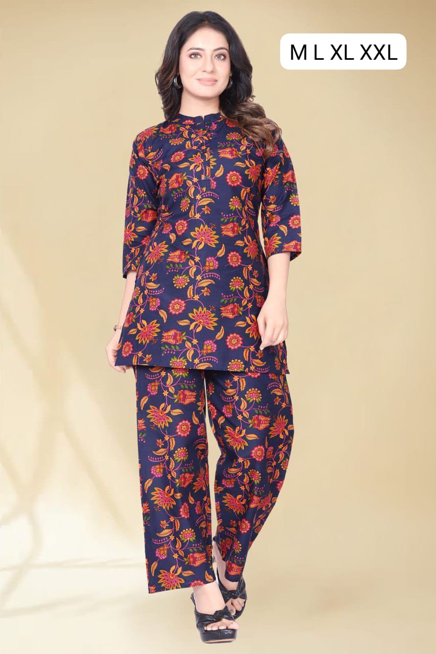 Pink Floral Printed Co-Ord Set – Shirt & Pant | Comfortable Daily Wear