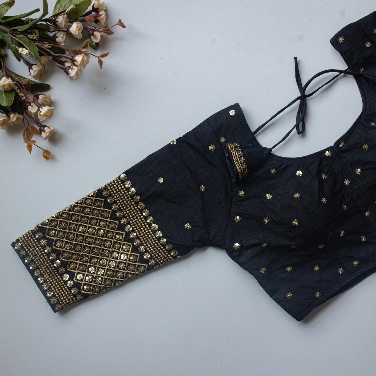 Elegant Maroon Silk Blend Embroidered Designer Blouse with Sequin Work