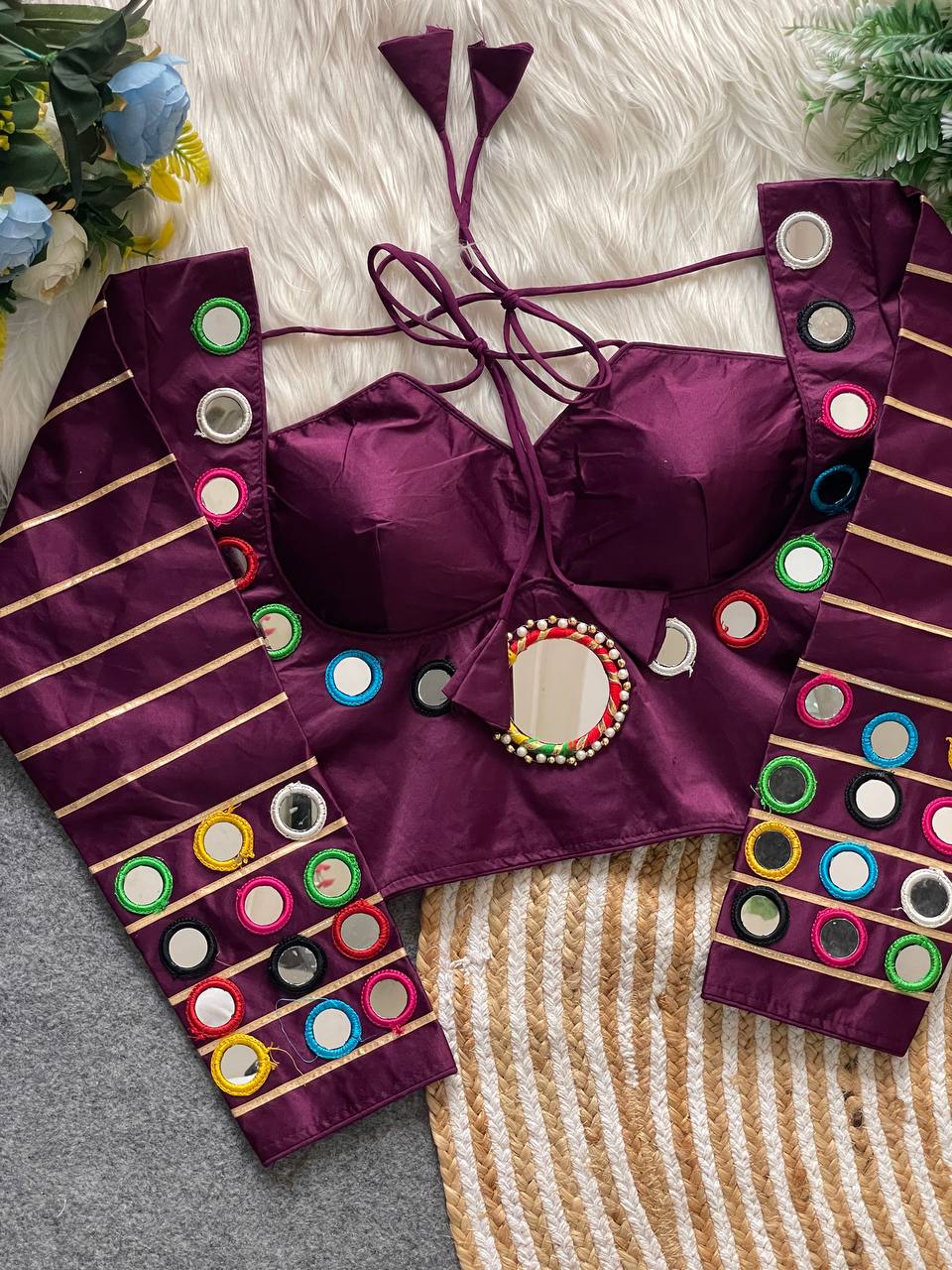 new Navratri concept Women mirraor work blouse