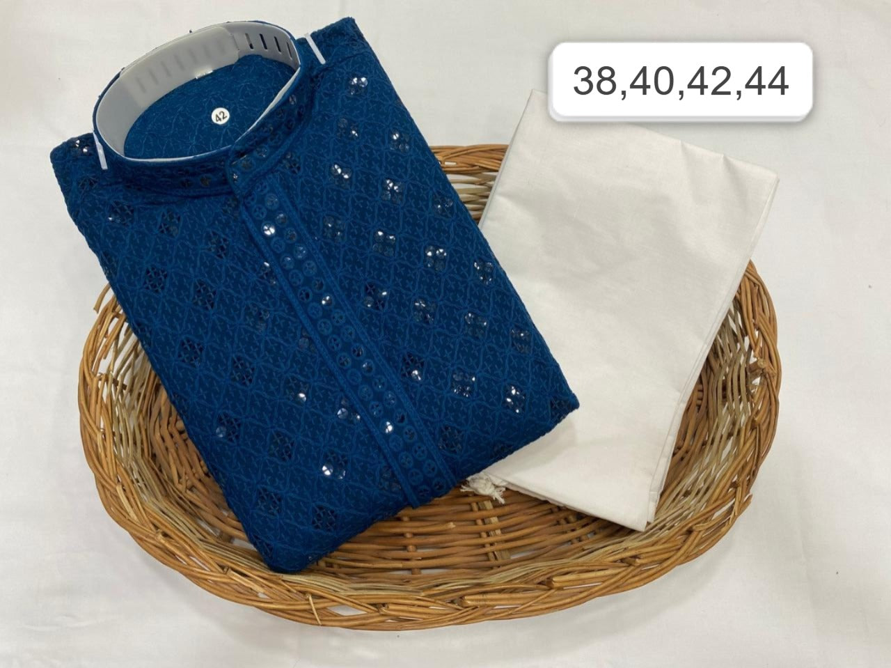 Men's Embroidered Brown Kurta with White Pajama - Traditional Ethnic Wear