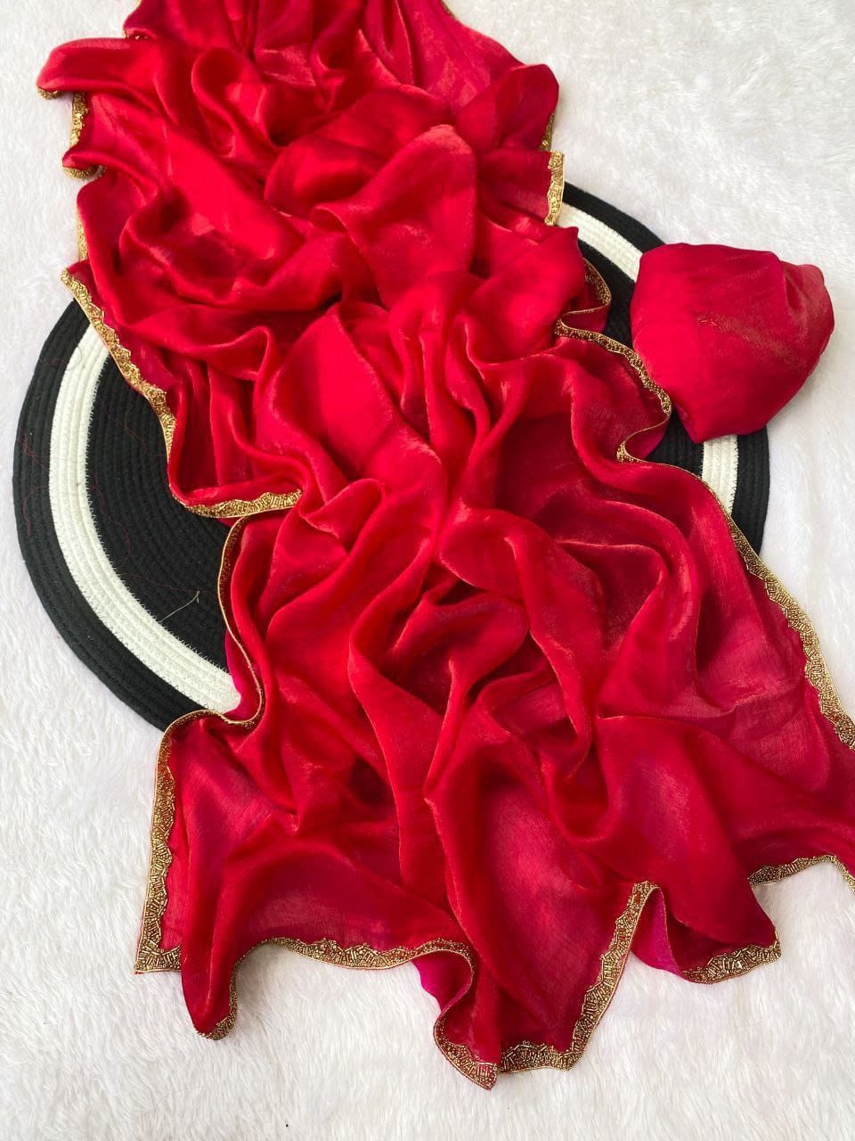 Classic Mustard Yellow Organza Saree with Subtle Zari Border