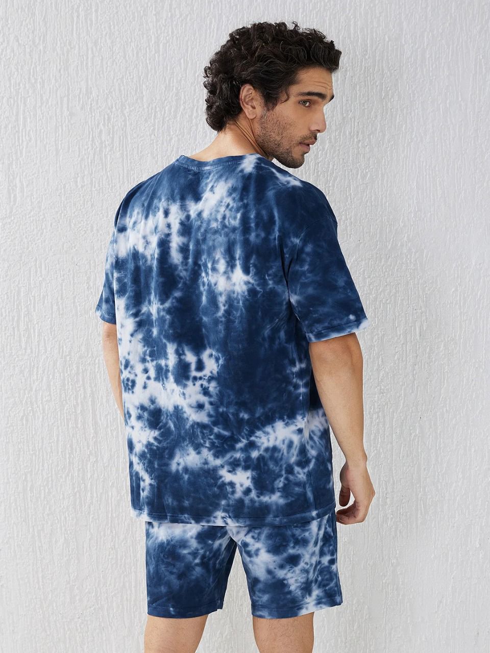 Men's Oversized Tie-Dye Captain America T-Shirt and Shorts Set