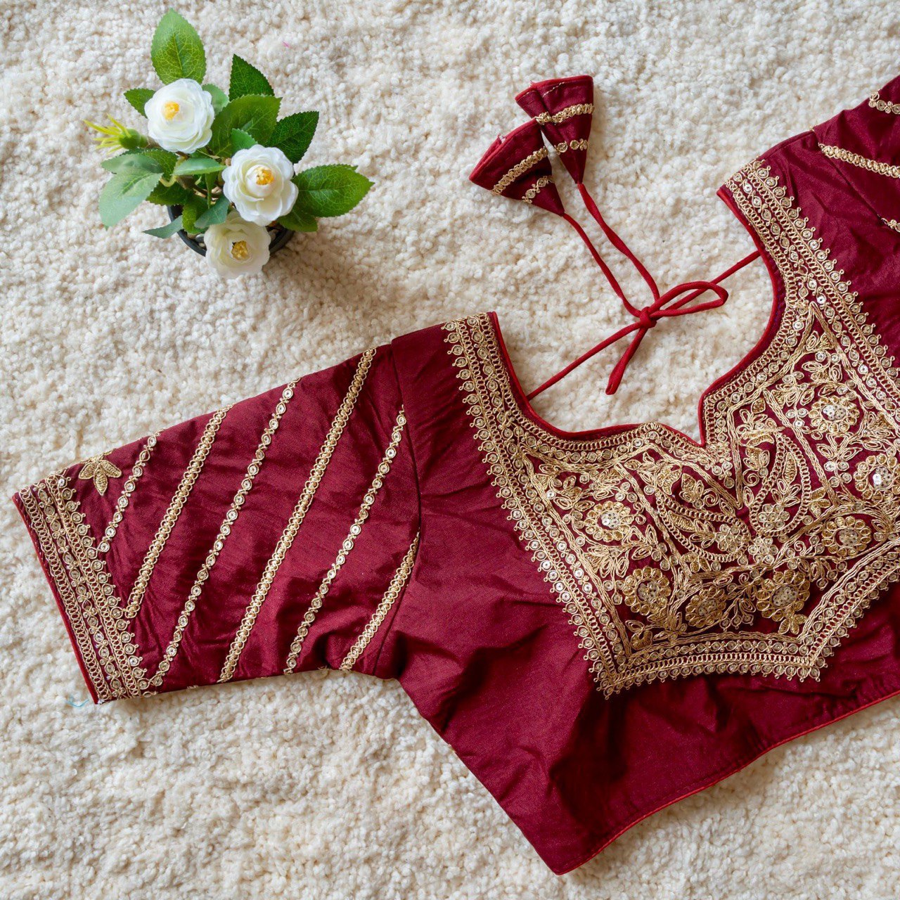 Vichitra silk Women Facy embroidery blouse