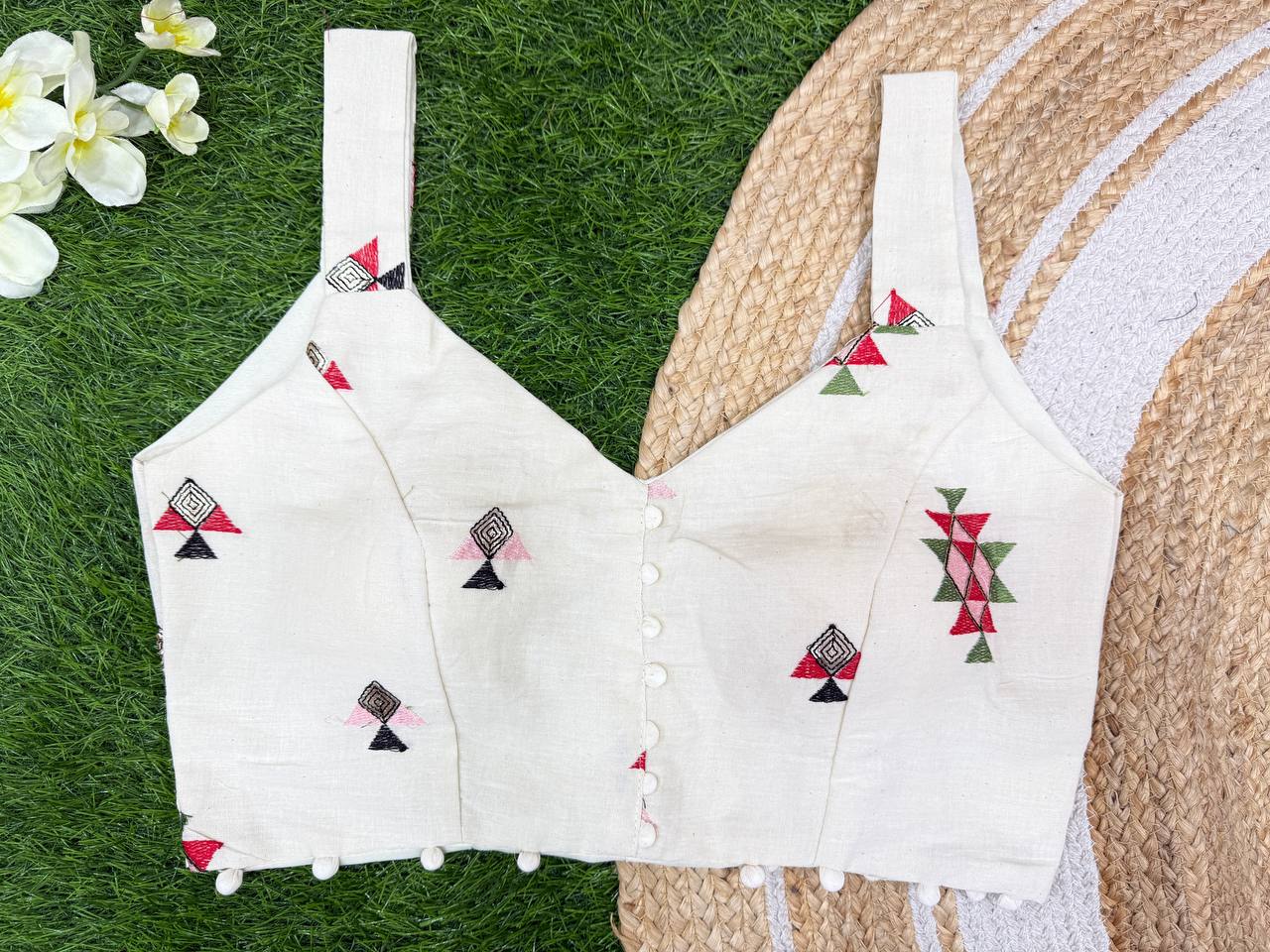 Cotton Embroidery Work sleeveless Women  Blouse