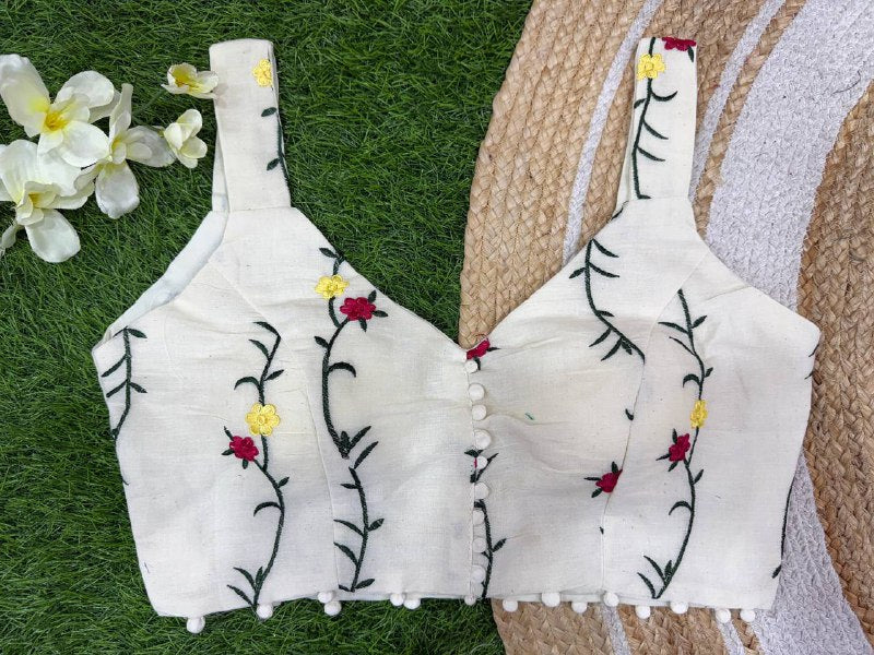 Cotton Embroidery Work sleeveless Women  Blouse