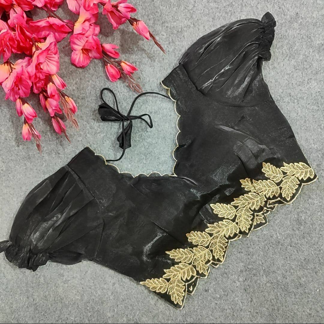 Heavy pure zimicho  blouse with beautiful leaf 🍂 pattern