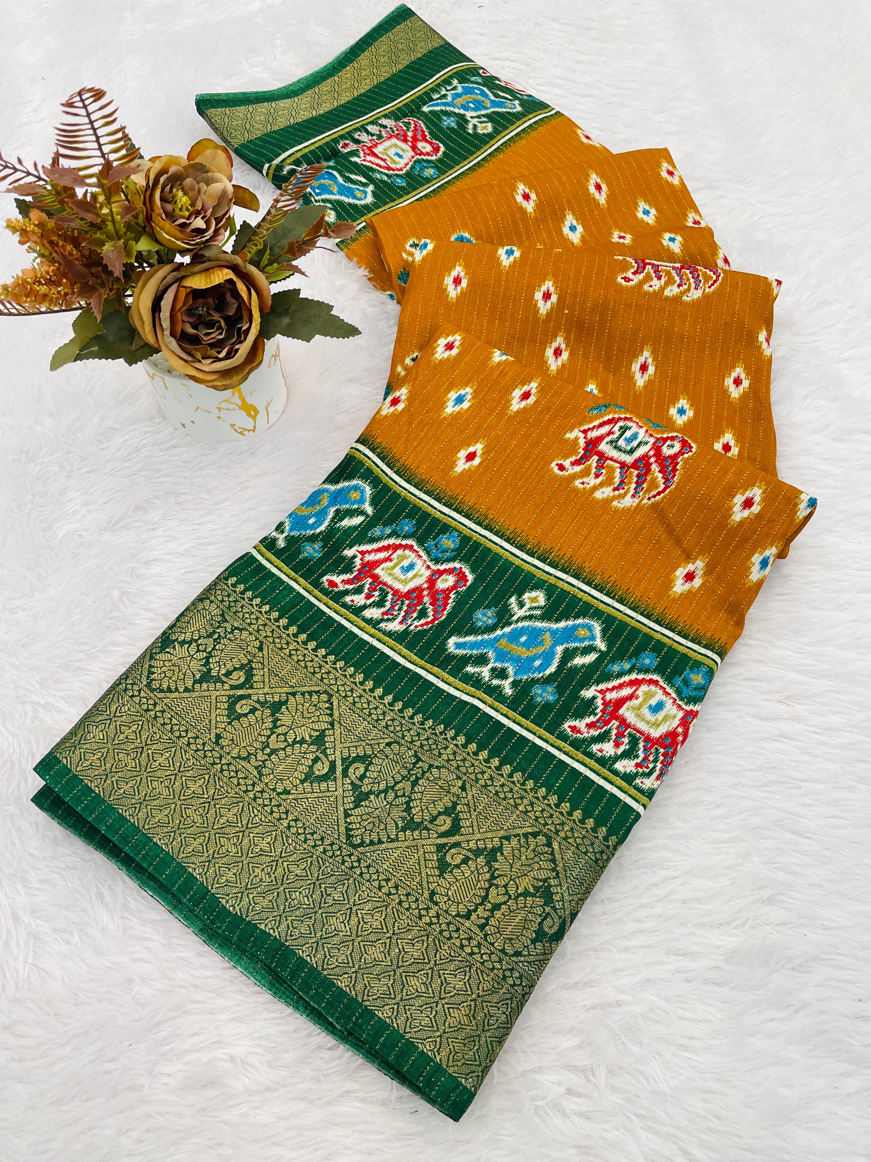 Designer Print With Designer Pllu Women saree
